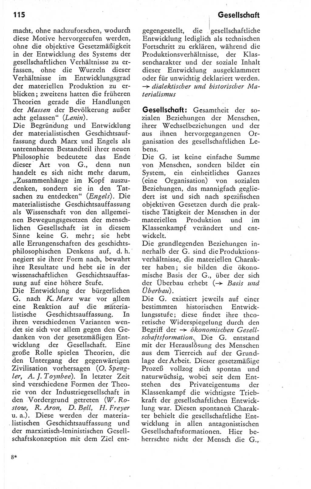 Kleines Wörterbuch der marxistisch-leninistischen Philosophie [Deutsche Demokratische Republik (DDR)] 1974, Seite 115 (Kl. Wb. ML Phil. DDR 1974, S. 115)