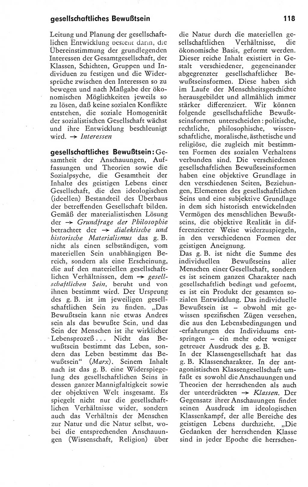 Kleines Wörterbuch der marxistisch-leninistischen Philosophie [Deutsche Demokratische Republik (DDR)] 1974, Seite 118 (Kl. Wb. ML Phil. DDR 1974, S. 118)