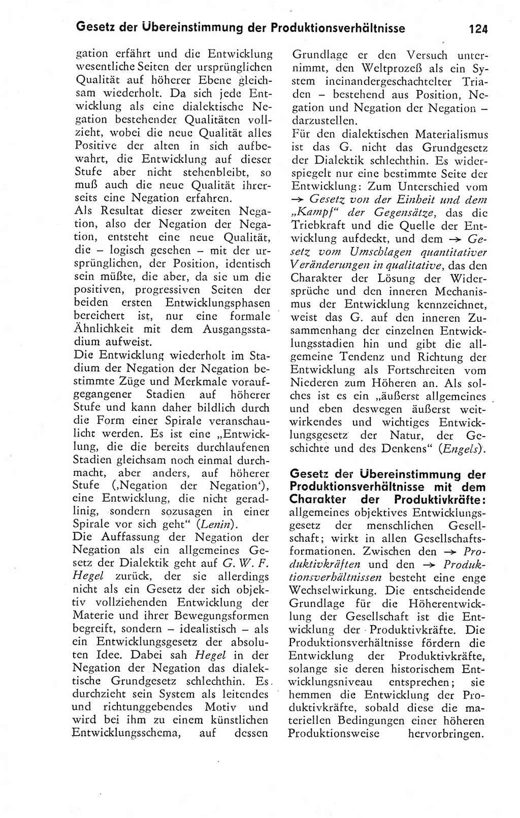 Kleines Wörterbuch der marxistisch-leninistischen Philosophie [Deutsche Demokratische Republik (DDR)] 1974, Seite 124 (Kl. Wb. ML Phil. DDR 1974, S. 124)