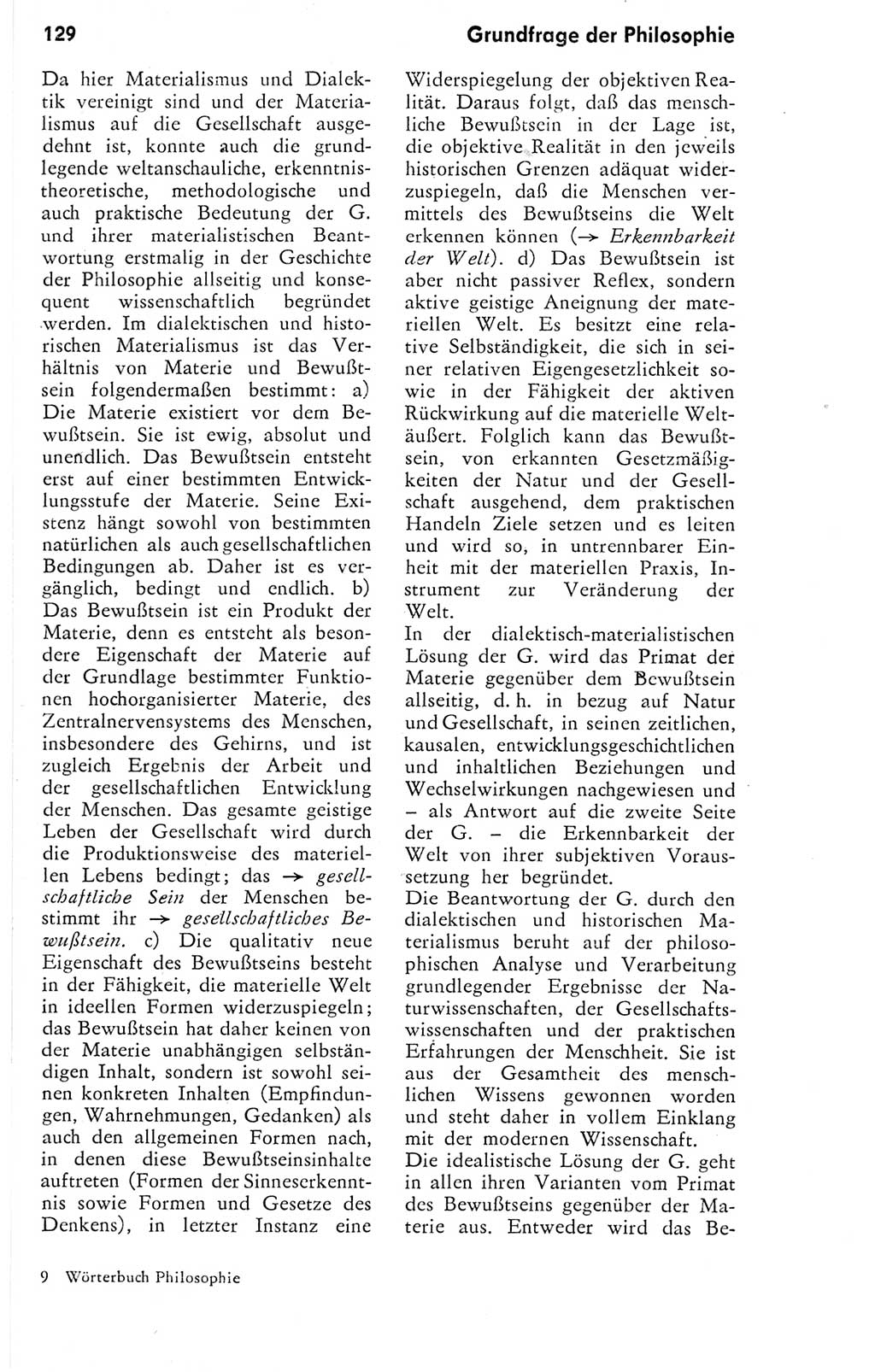 Kleines Wörterbuch der marxistisch-leninistischen Philosophie [Deutsche Demokratische Republik (DDR)] 1974, Seite 129 (Kl. Wb. ML Phil. DDR 1974, S. 129)