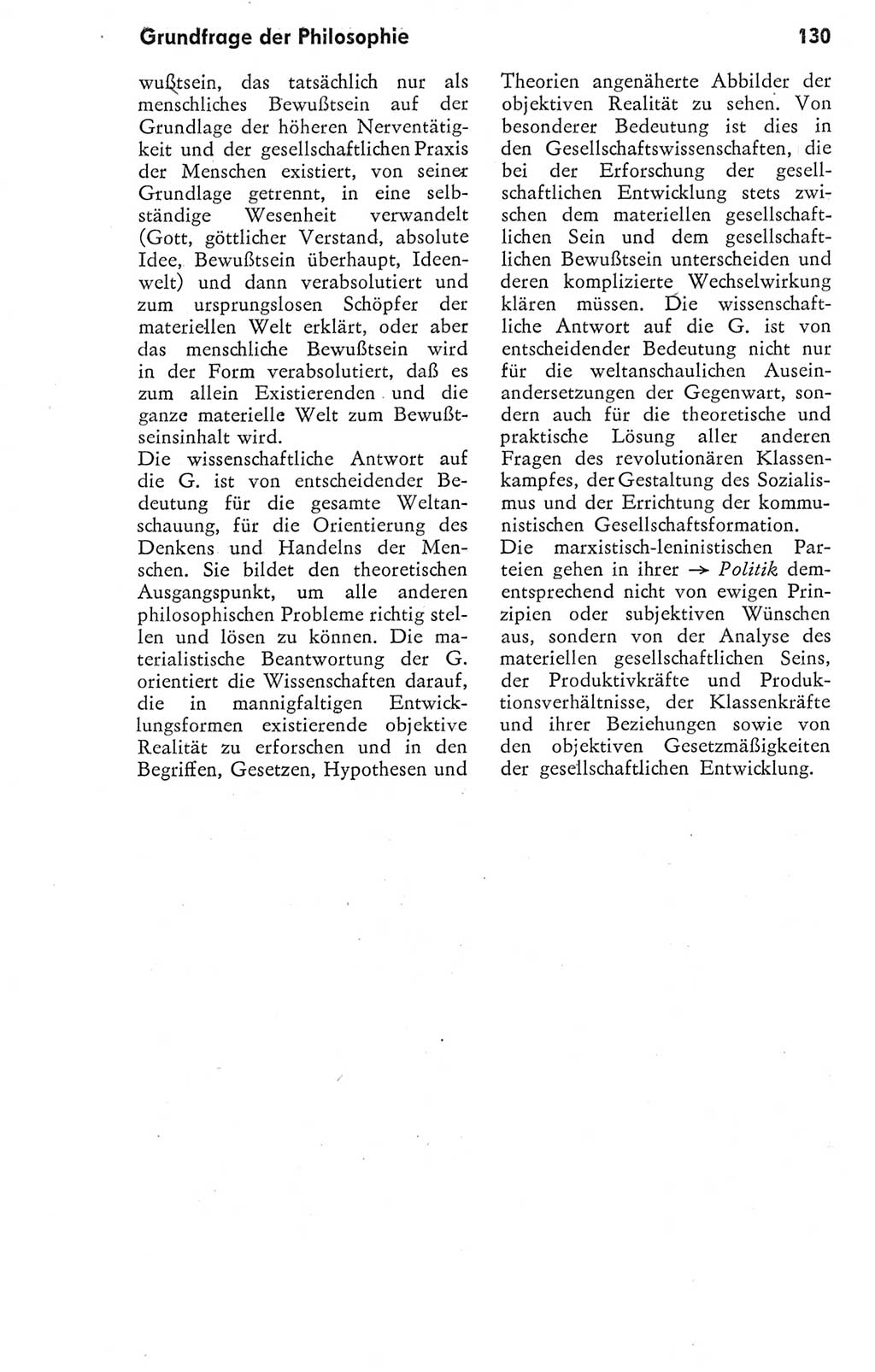 Kleines Wörterbuch der marxistisch-leninistischen Philosophie [Deutsche Demokratische Republik (DDR)] 1974, Seite 130 (Kl. Wb. ML Phil. DDR 1974, S. 130)