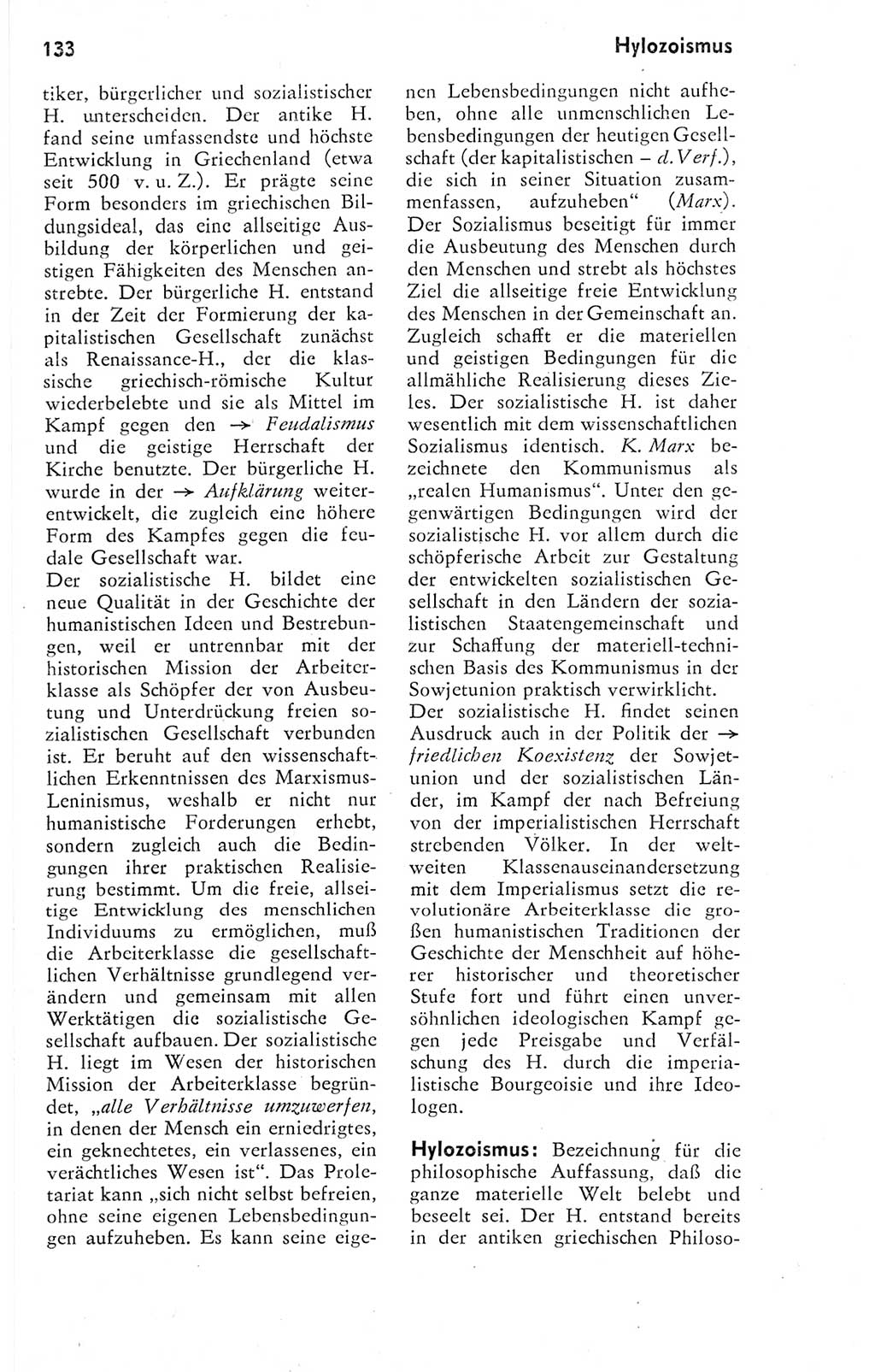 Kleines Wörterbuch der marxistisch-leninistischen Philosophie [Deutsche Demokratische Republik (DDR)] 1974, Seite 133 (Kl. Wb. ML Phil. DDR 1974, S. 133)