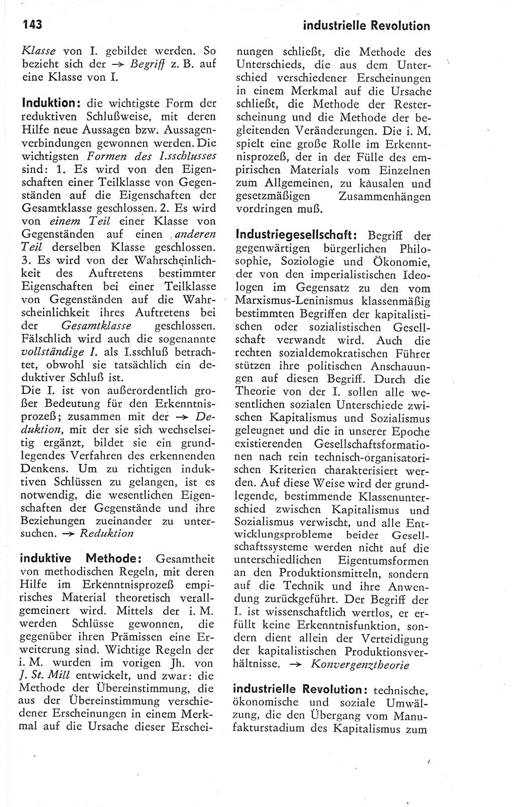 Kleines Wörterbuch der marxistisch-leninistischen Philosophie [Deutsche Demokratische Republik (DDR)] 1974, Seite 143 (Kl. Wb. ML Phil. DDR 1974, S. 143)