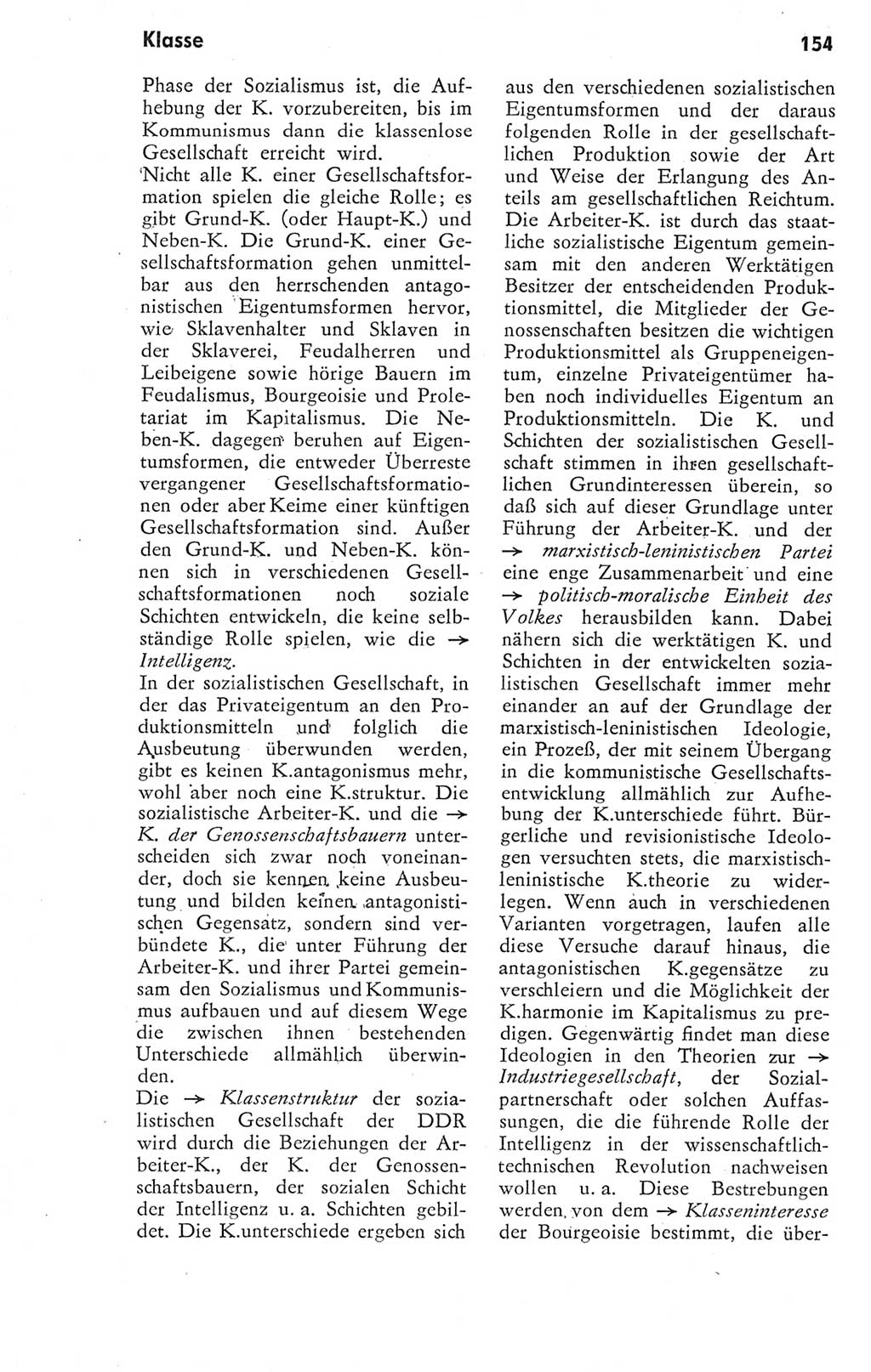 Kleines Wörterbuch der marxistisch-leninistischen Philosophie [Deutsche Demokratische Republik (DDR)] 1974, Seite 154 (Kl. Wb. ML Phil. DDR 1974, S. 154)