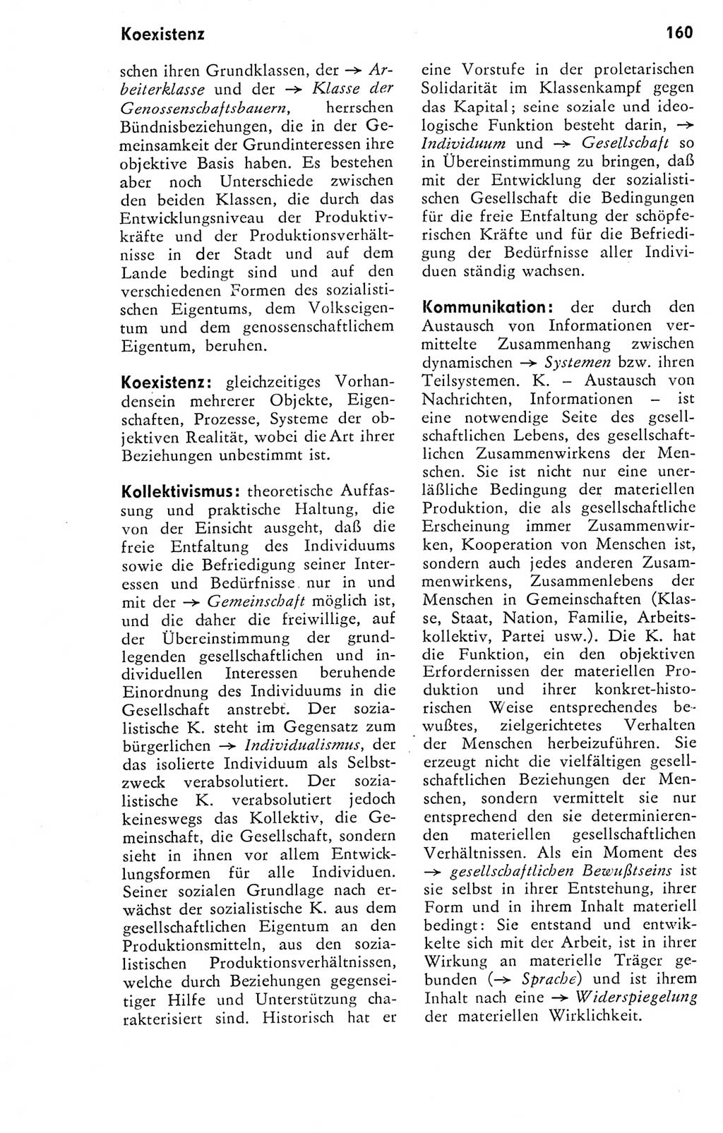 Kleines Wörterbuch der marxistisch-leninistischen Philosophie [Deutsche Demokratische Republik (DDR)] 1974, Seite 160 (Kl. Wb. ML Phil. DDR 1974, S. 160)