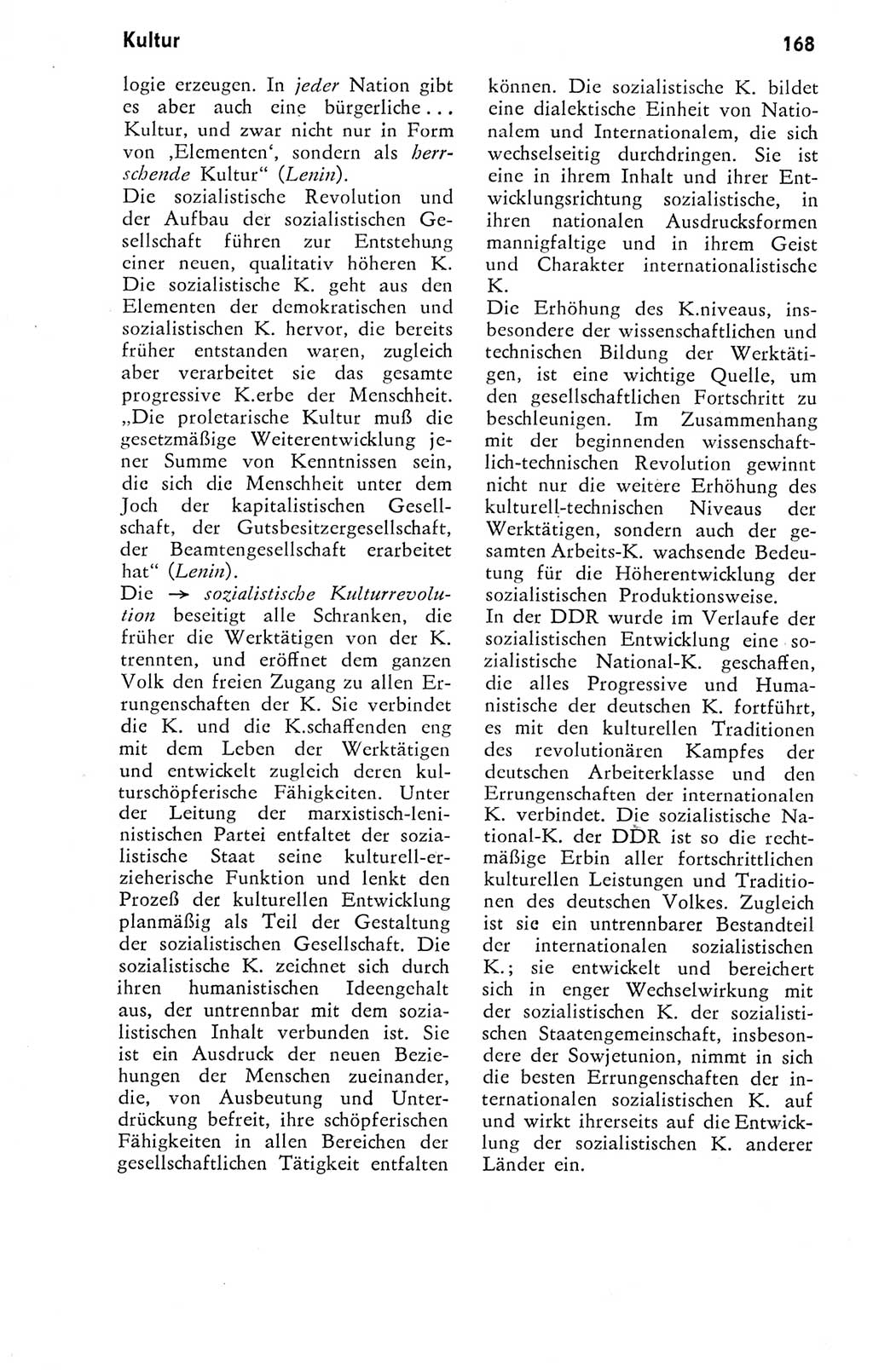 Kleines Wörterbuch der marxistisch-leninistischen Philosophie [Deutsche Demokratische Republik (DDR)] 1974, Seite 168 (Kl. Wb. ML Phil. DDR 1974, S. 168)