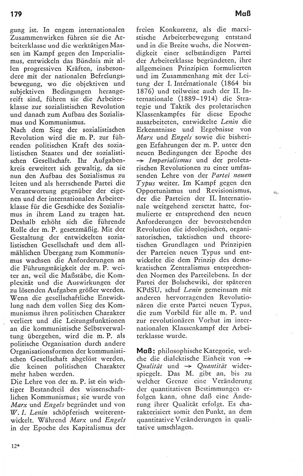 Kleines Wörterbuch der marxistisch-leninistischen Philosophie [Deutsche Demokratische Republik (DDR)] 1974, Seite 184 (Kl. Wb. ML Phil. DDR 1974, S. 184)
