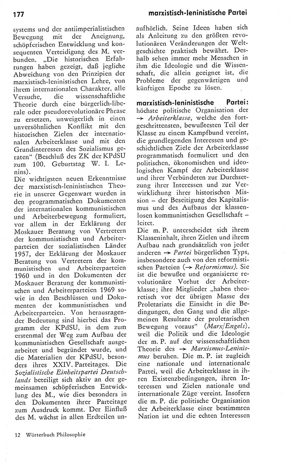 Kleines Wörterbuch der marxistisch-leninistischen Philosophie [Deutsche Demokratische Republik (DDR)] 1974, Seite 186 (Kl. Wb. ML Phil. DDR 1974, S. 186)