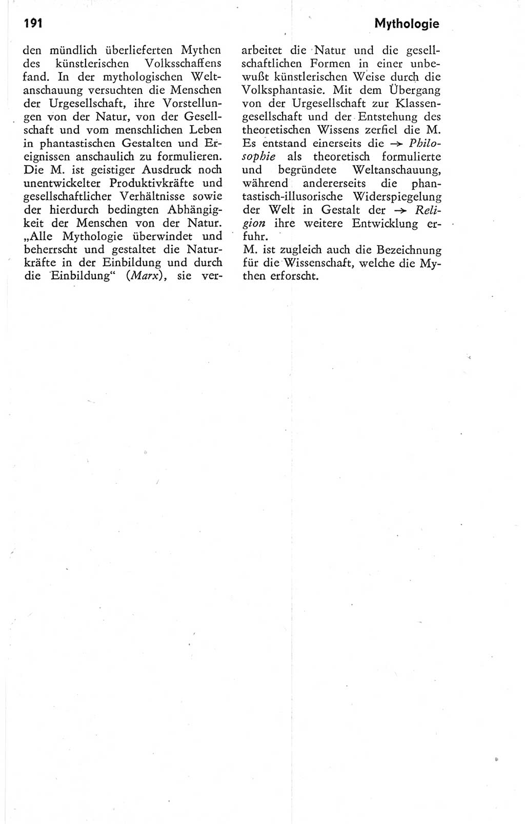 Kleines Wörterbuch der marxistisch-leninistischen Philosophie [Deutsche Demokratische Republik (DDR)] 1974, Seite 191 (Kl. Wb. ML Phil. DDR 1974, S. 191)
