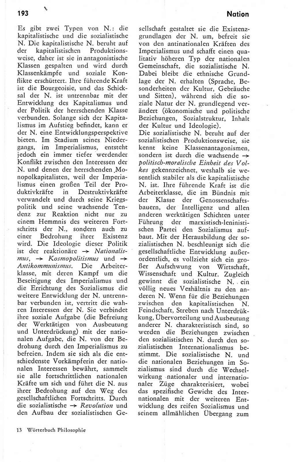 Kleines Wörterbuch der marxistisch-leninistischen Philosophie [Deutsche Demokratische Republik (DDR)] 1974, Seite 193 (Kl. Wb. ML Phil. DDR 1974, S. 193)
