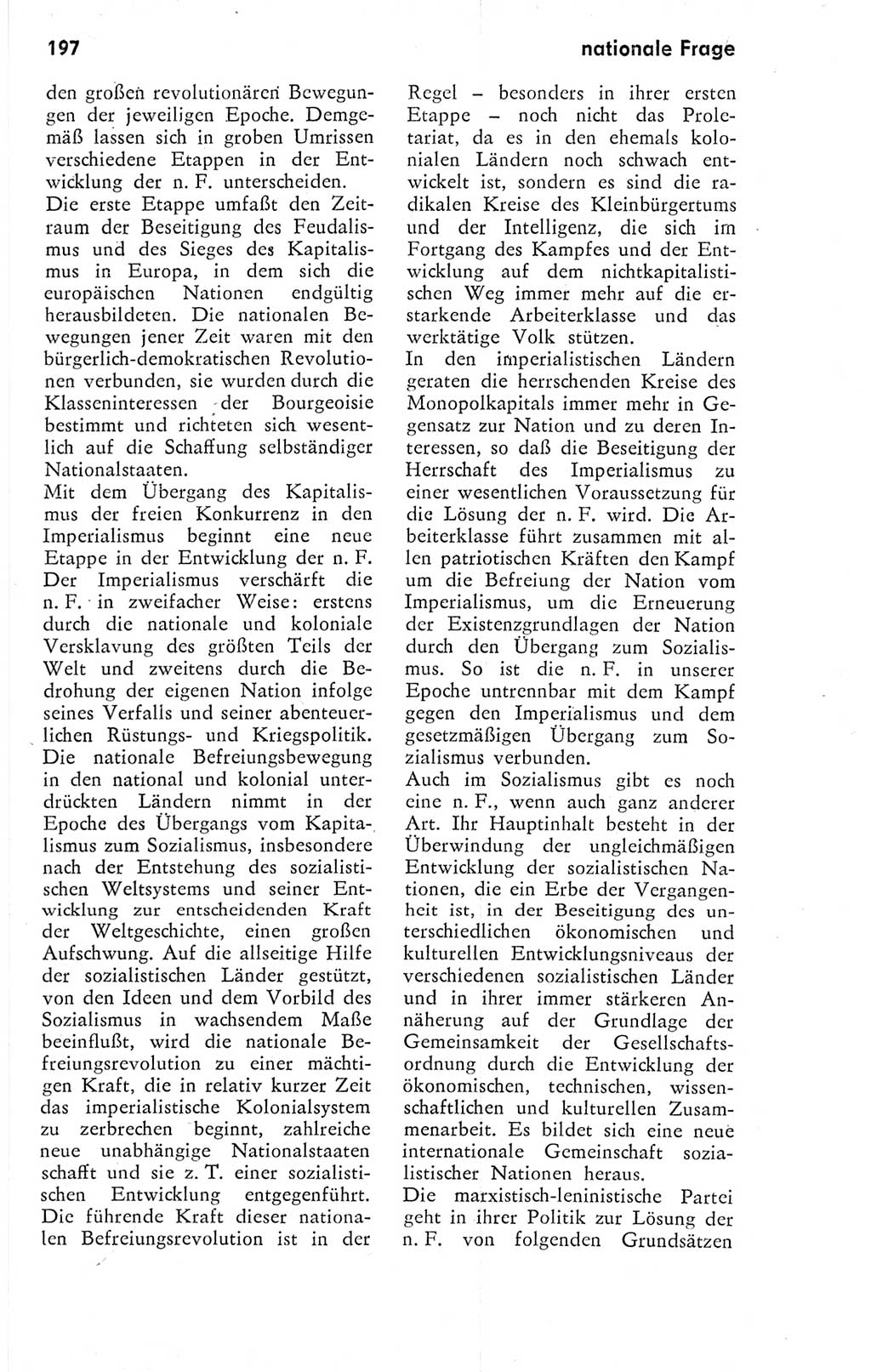 Kleines Wörterbuch der marxistisch-leninistischen Philosophie [Deutsche Demokratische Republik (DDR)] 1974, Seite 197 (Kl. Wb. ML Phil. DDR 1974, S. 197)