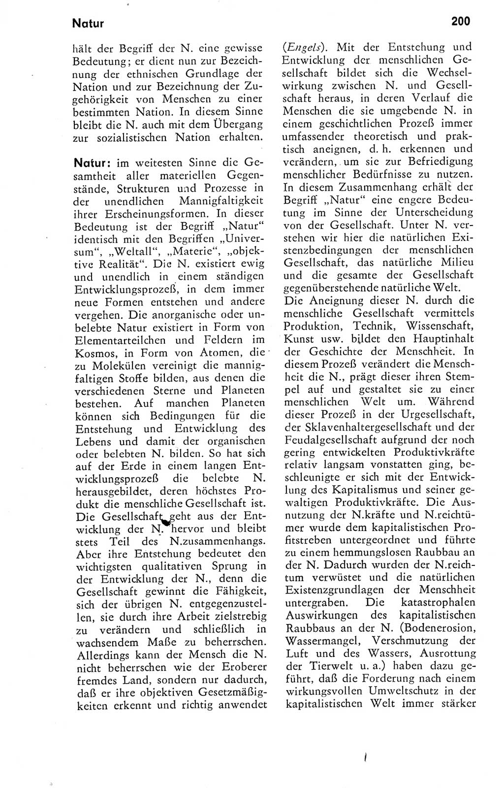 Kleines Wörterbuch der marxistisch-leninistischen Philosophie [Deutsche Demokratische Republik (DDR)] 1974, Seite 200 (Kl. Wb. ML Phil. DDR 1974, S. 200)