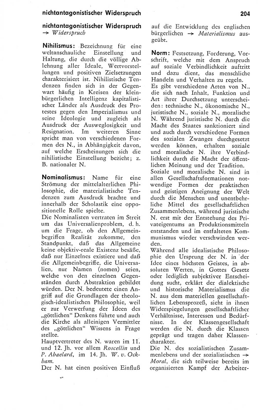 Kleines Wörterbuch der marxistisch-leninistischen Philosophie [Deutsche Demokratische Republik (DDR)] 1974, Seite 204 (Kl. Wb. ML Phil. DDR 1974, S. 204)