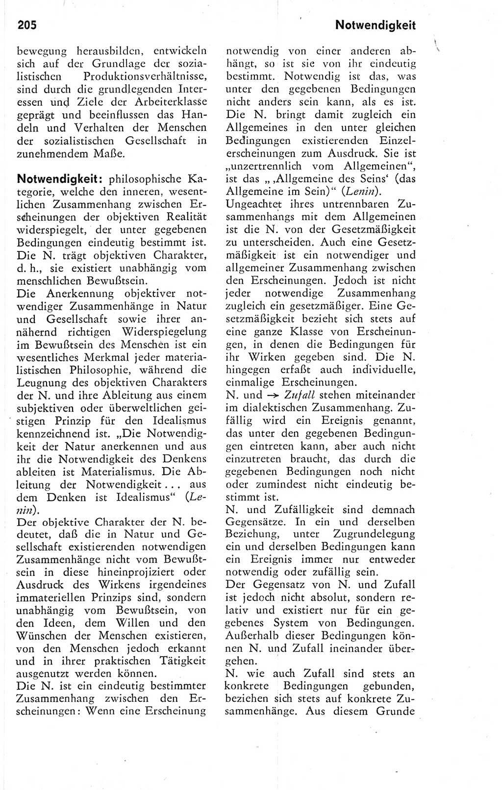 Kleines Wörterbuch der marxistisch-leninistischen Philosophie [Deutsche Demokratische Republik (DDR)] 1974, Seite 205 (Kl. Wb. ML Phil. DDR 1974, S. 205)