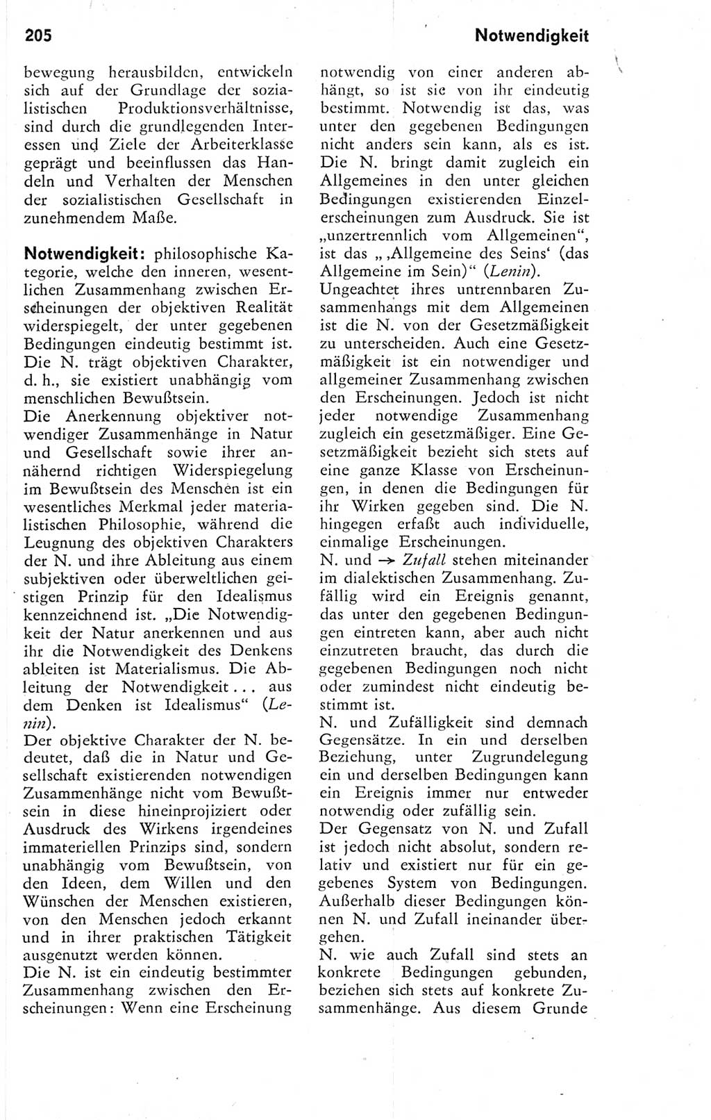 Kleines Wörterbuch der marxistisch-leninistischen Philosophie [Deutsche Demokratische Republik (DDR)] 1974, Seite 205 (Kl. Wb. ML Phil. DDR 1974, S. 205)