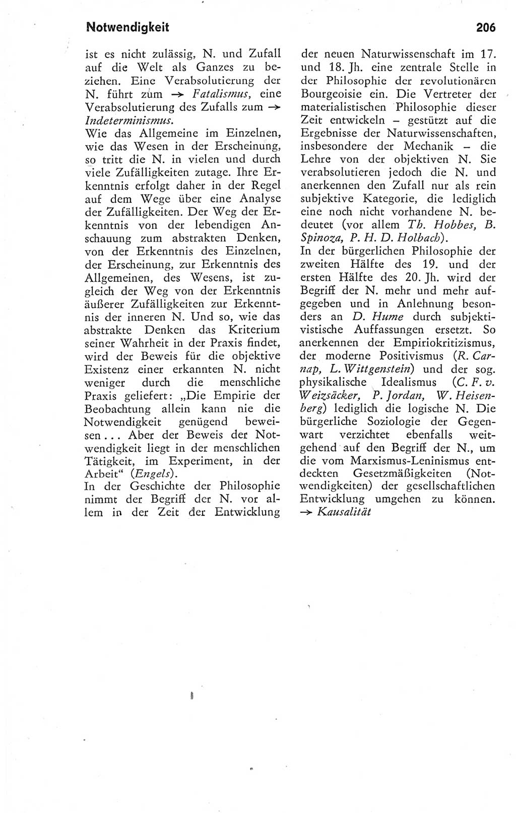 Kleines Wörterbuch der marxistisch-leninistischen Philosophie [Deutsche Demokratische Republik (DDR)] 1974, Seite 206 (Kl. Wb. ML Phil. DDR 1974, S. 206)