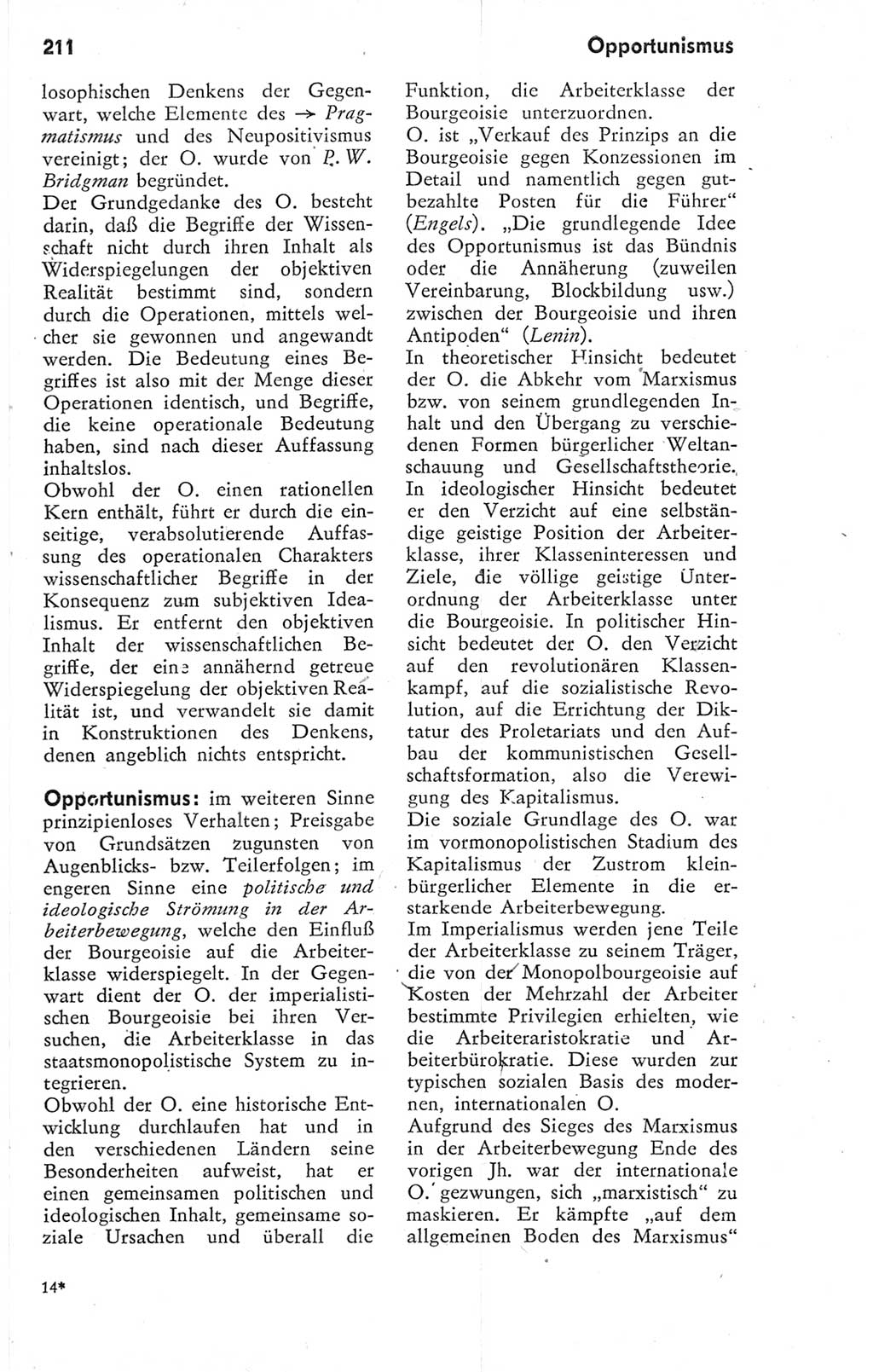 Kleines Wörterbuch der marxistisch-leninistischen Philosophie [Deutsche Demokratische Republik (DDR)] 1974, Seite 211 (Kl. Wb. ML Phil. DDR 1974, S. 211)