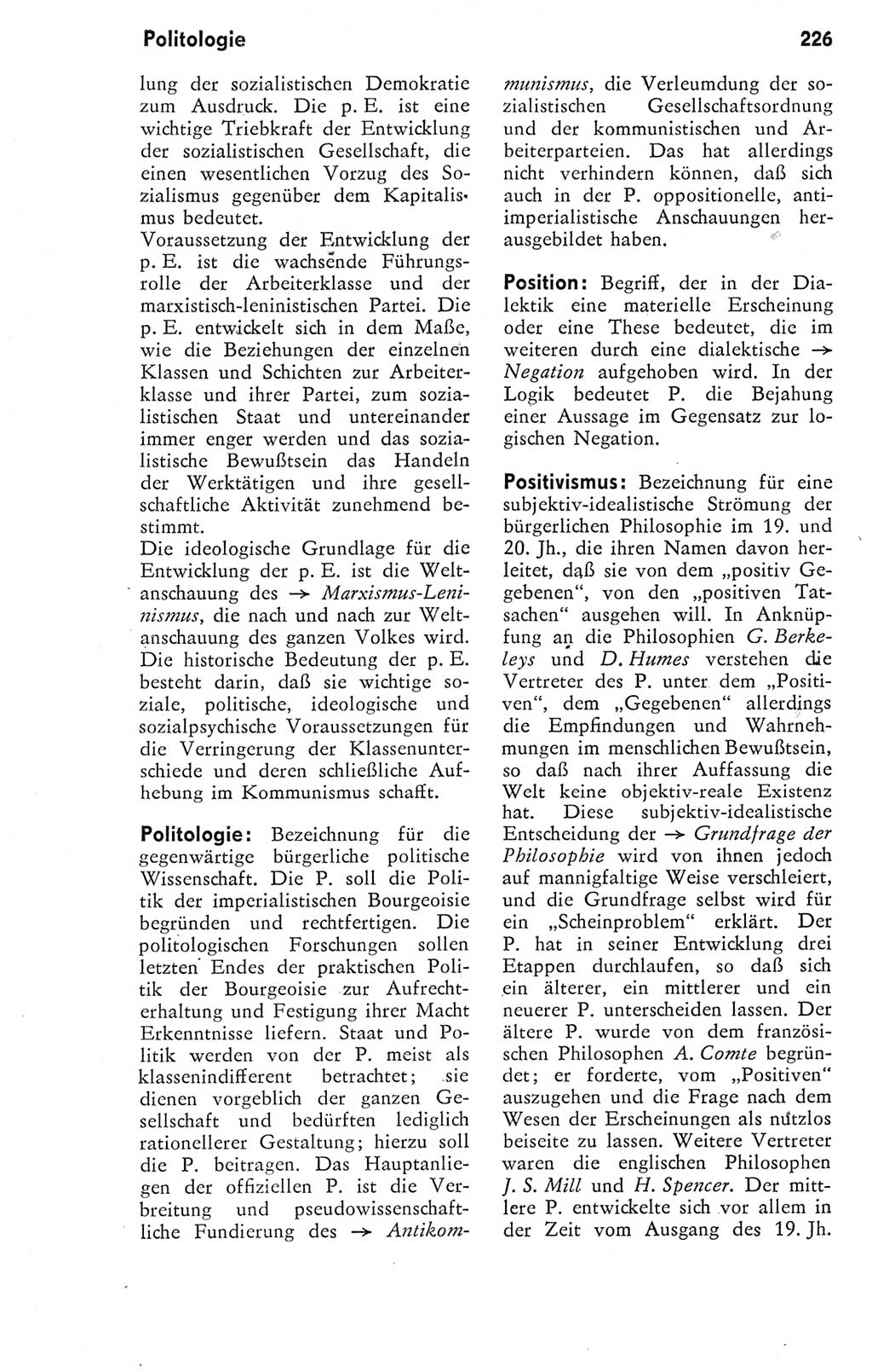 Kleines Wörterbuch der marxistisch-leninistischen Philosophie [Deutsche Demokratische Republik (DDR)] 1974, Seite 226 (Kl. Wb. ML Phil. DDR 1974, S. 226)