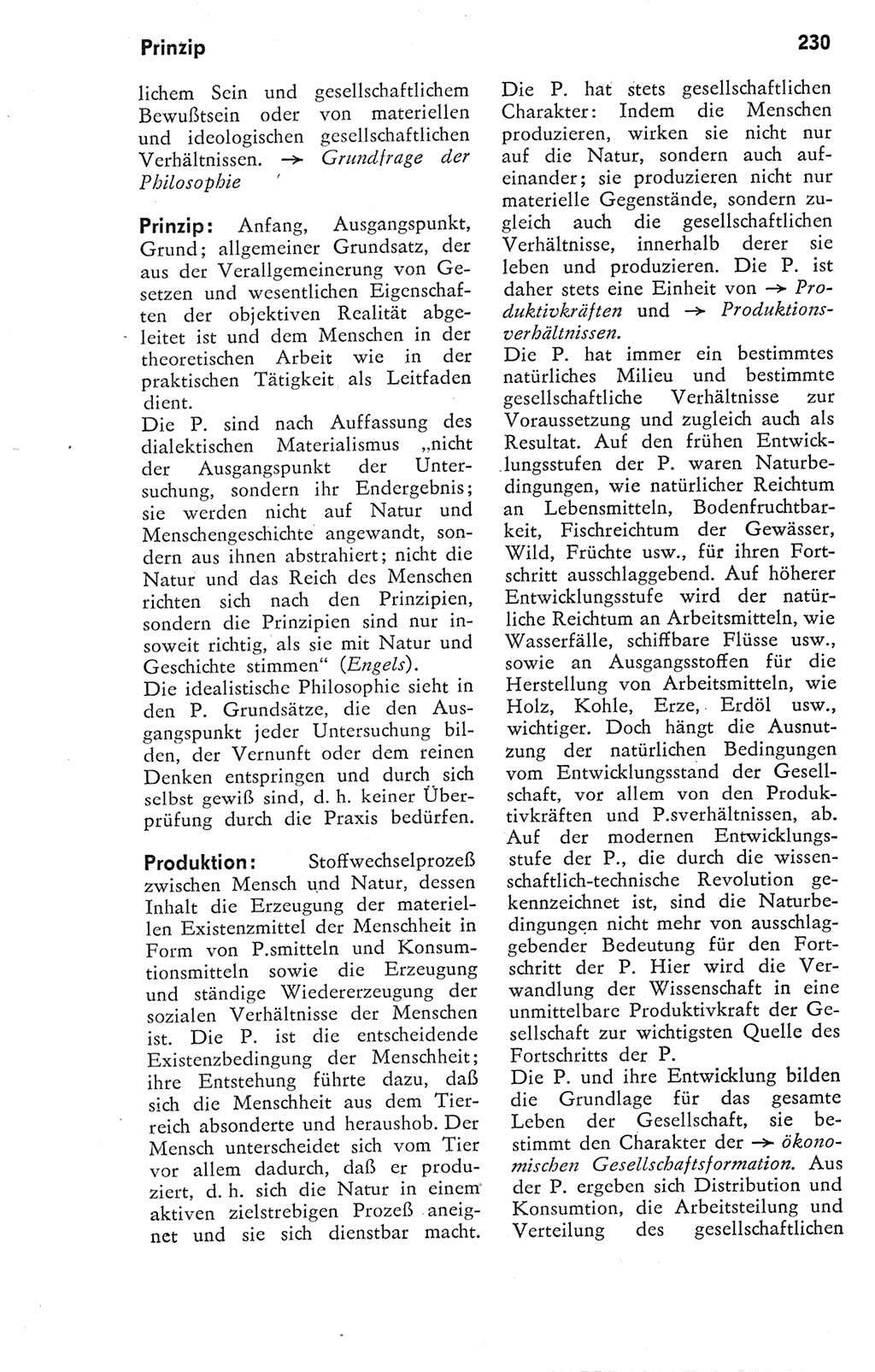 Kleines Wörterbuch der marxistisch-leninistischen Philosophie [Deutsche Demokratische Republik (DDR)] 1974, Seite 230 (Kl. Wb. ML Phil. DDR 1974, S. 230)