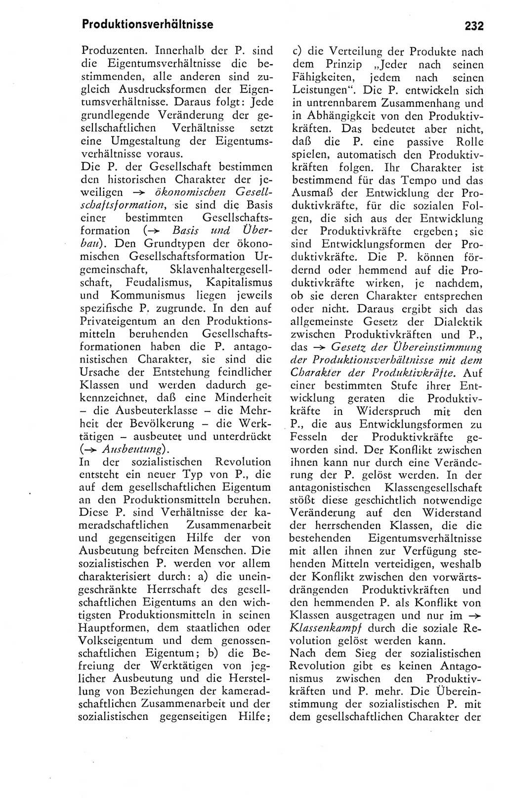 Kleines Wörterbuch der marxistisch-leninistischen Philosophie [Deutsche Demokratische Republik (DDR)] 1974, Seite 232 (Kl. Wb. ML Phil. DDR 1974, S. 232)