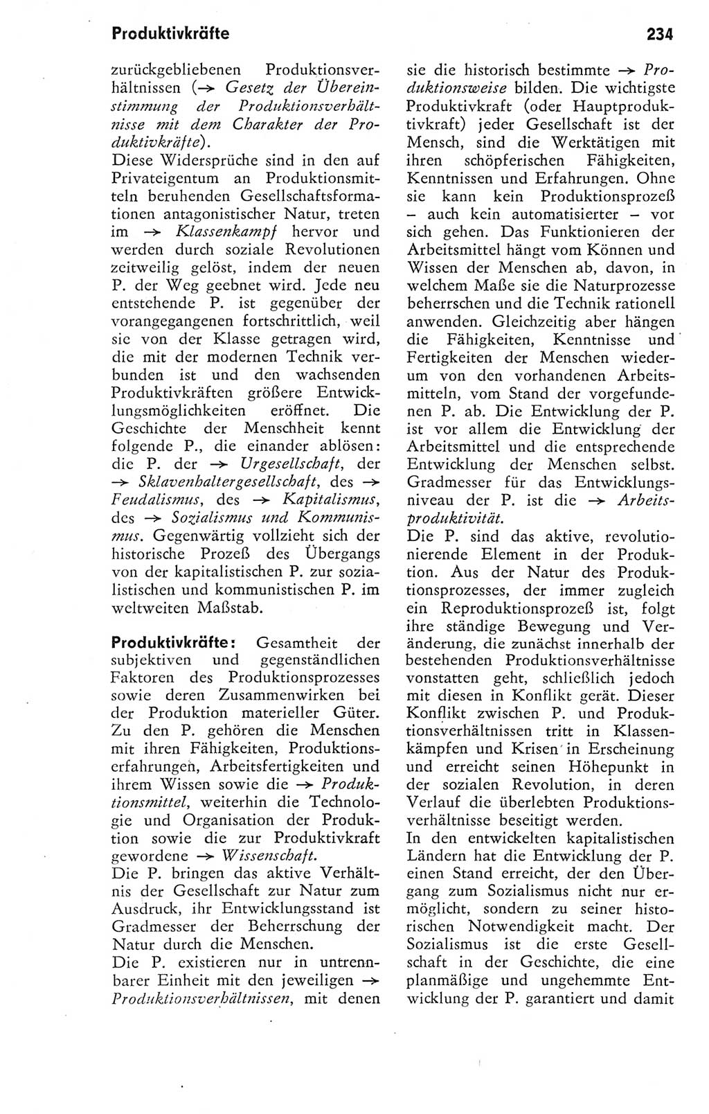 Kleines Wörterbuch der marxistisch-leninistischen Philosophie [Deutsche Demokratische Republik (DDR)] 1974, Seite 234 (Kl. Wb. ML Phil. DDR 1974, S. 234)