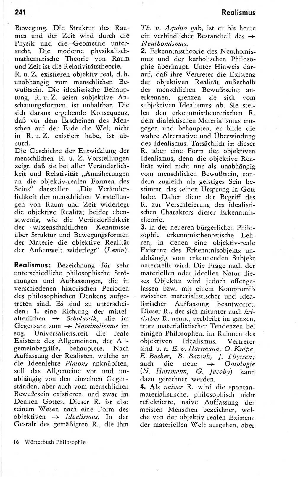 Kleines Wörterbuch der marxistisch-leninistischen Philosophie [Deutsche Demokratische Republik (DDR)] 1974, Seite 241 (Kl. Wb. ML Phil. DDR 1974, S. 241)