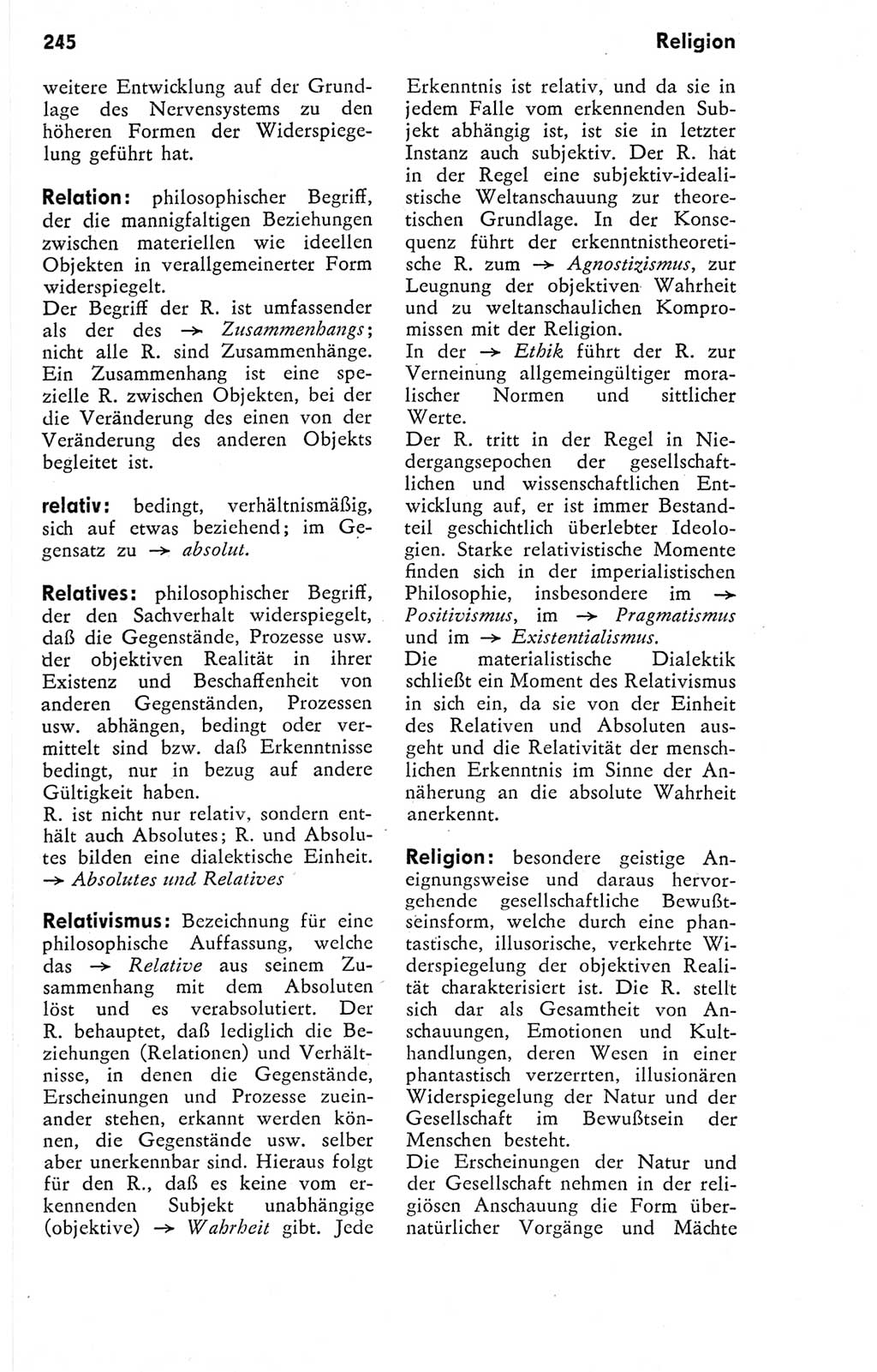 Kleines Wörterbuch der marxistisch-leninistischen Philosophie [Deutsche Demokratische Republik (DDR)] 1974, Seite 245 (Kl. Wb. ML Phil. DDR 1974, S. 245)