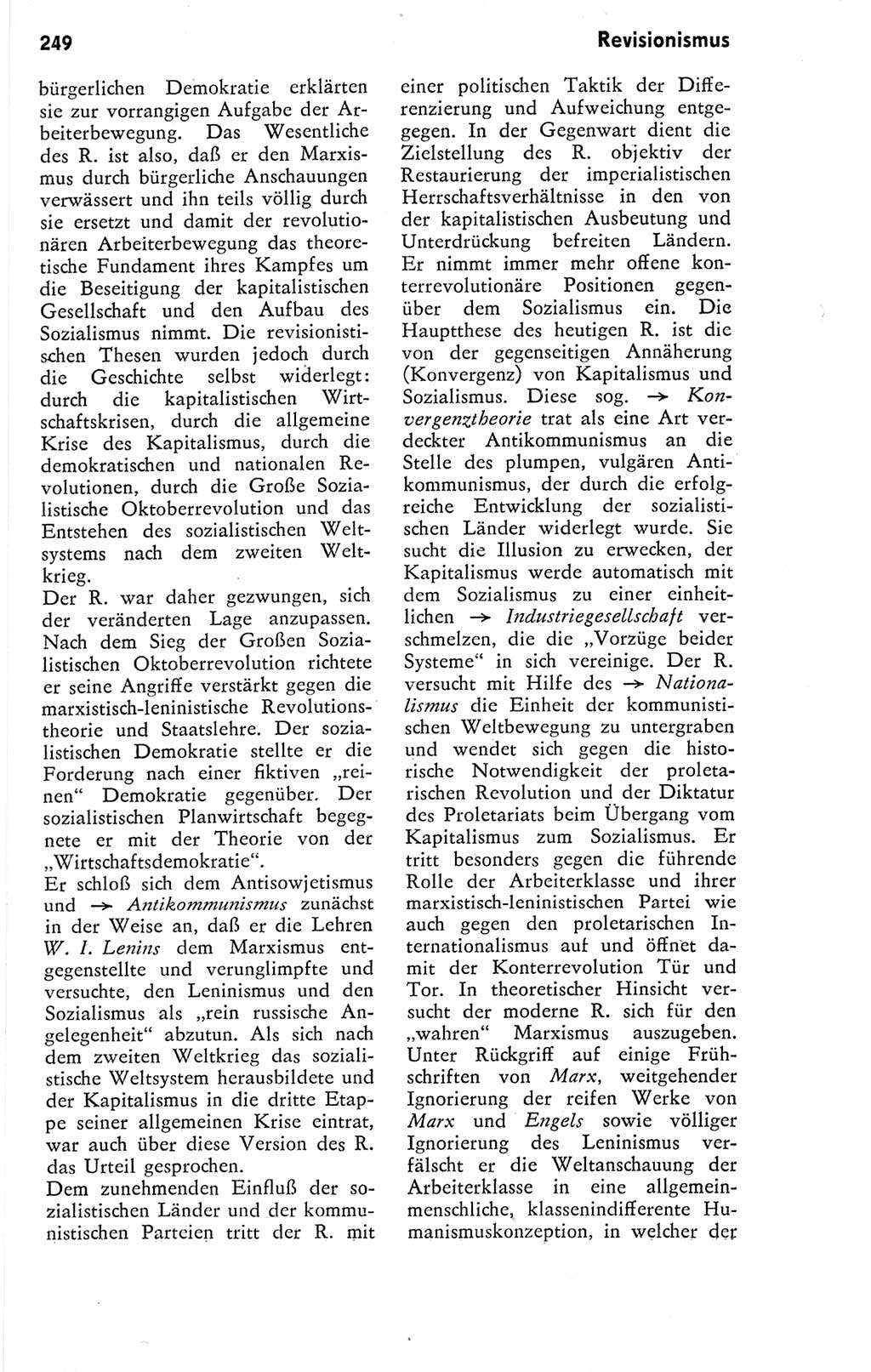 Kleines Wörterbuch der marxistisch-leninistischen Philosophie [Deutsche Demokratische Republik (DDR)] 1974, Seite 249 (Kl. Wb. ML Phil. DDR 1974, S. 249)