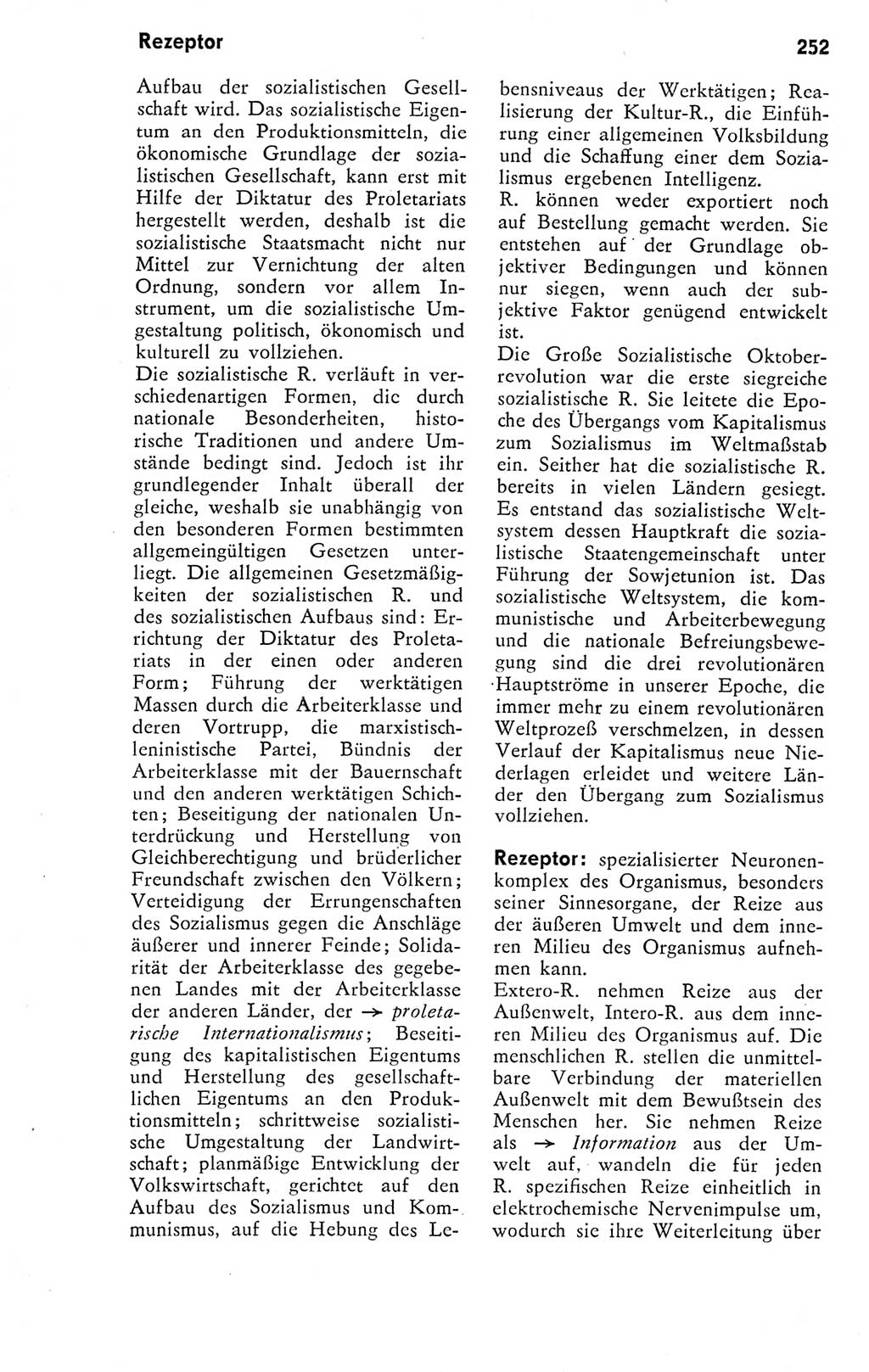 Kleines Wörterbuch der marxistisch-leninistischen Philosophie [Deutsche Demokratische Republik (DDR)] 1974, Seite 252 (Kl. Wb. ML Phil. DDR 1974, S. 252)