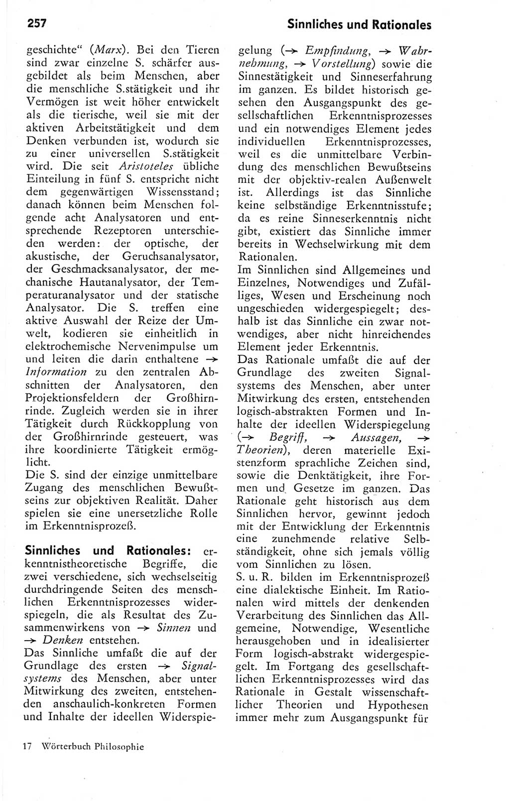 Kleines Wörterbuch der marxistisch-leninistischen Philosophie [Deutsche Demokratische Republik (DDR)] 1974, Seite 257 (Kl. Wb. ML Phil. DDR 1974, S. 257)