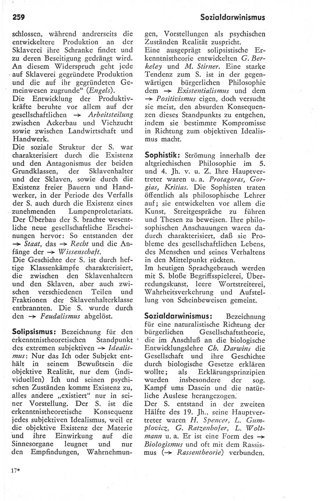 Kleines Wörterbuch der marxistisch-leninistischen Philosophie [Deutsche Demokratische Republik (DDR)] 1974, Seite 259 (Kl. Wb. ML Phil. DDR 1974, S. 259)