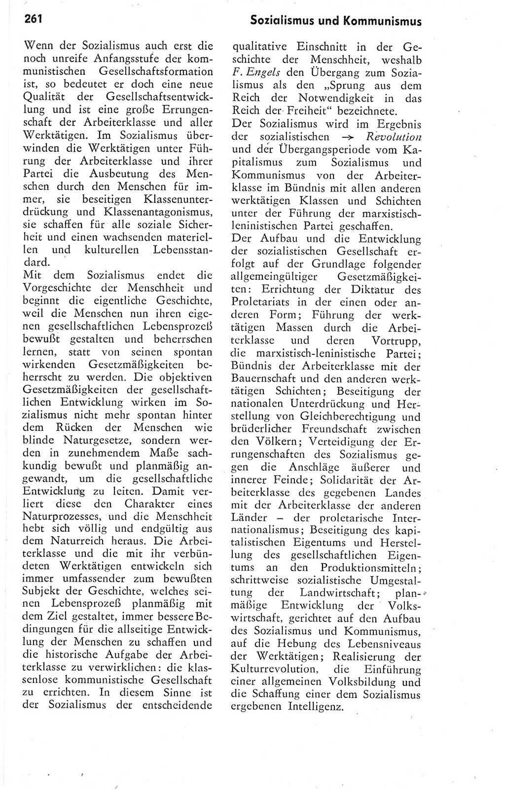 Kleines Wörterbuch der marxistisch-leninistischen Philosophie [Deutsche Demokratische Republik (DDR)] 1974, Seite 261 (Kl. Wb. ML Phil. DDR 1974, S. 261)