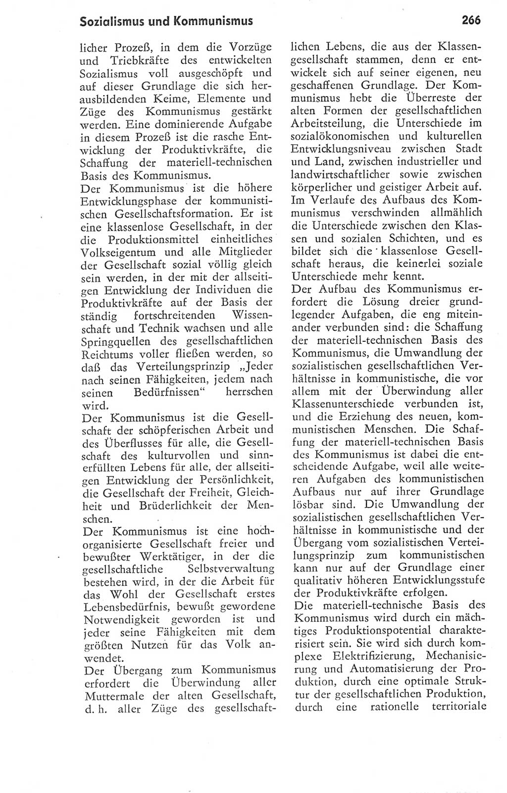 Kleines Wörterbuch der marxistisch-leninistischen Philosophie [Deutsche Demokratische Republik (DDR)] 1974, Seite 266 (Kl. Wb. ML Phil. DDR 1974, S. 266)