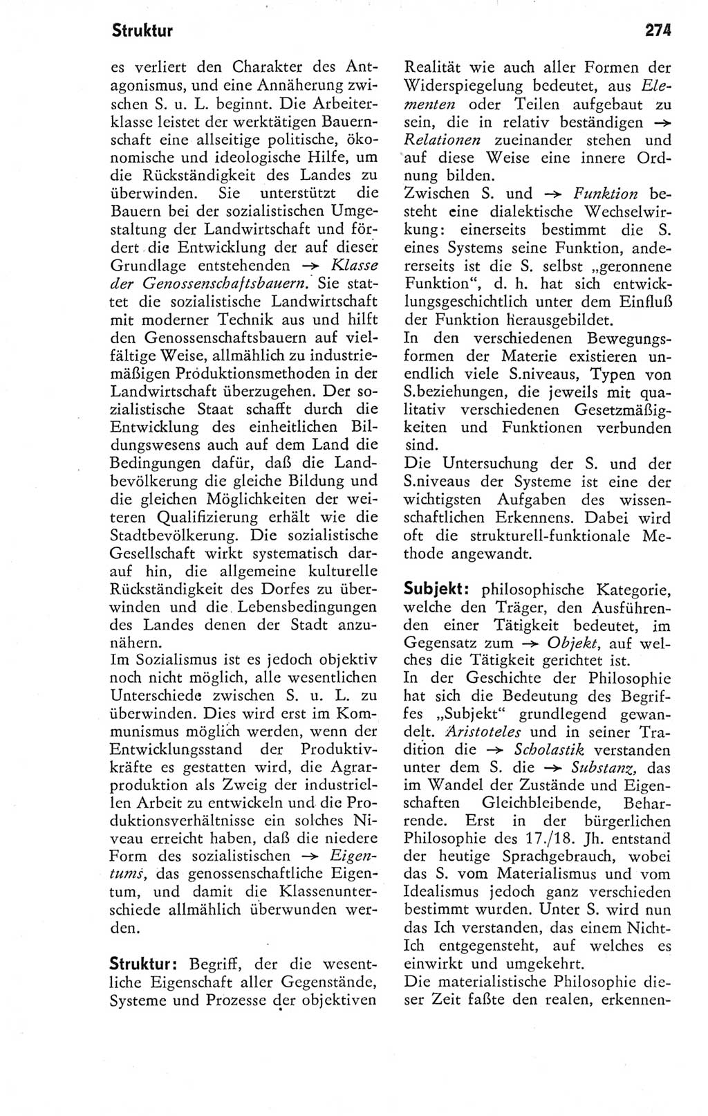 Kleines Wörterbuch der marxistisch-leninistischen Philosophie [Deutsche Demokratische Republik (DDR)] 1974, Seite 274 (Kl. Wb. ML Phil. DDR 1974, S. 274)