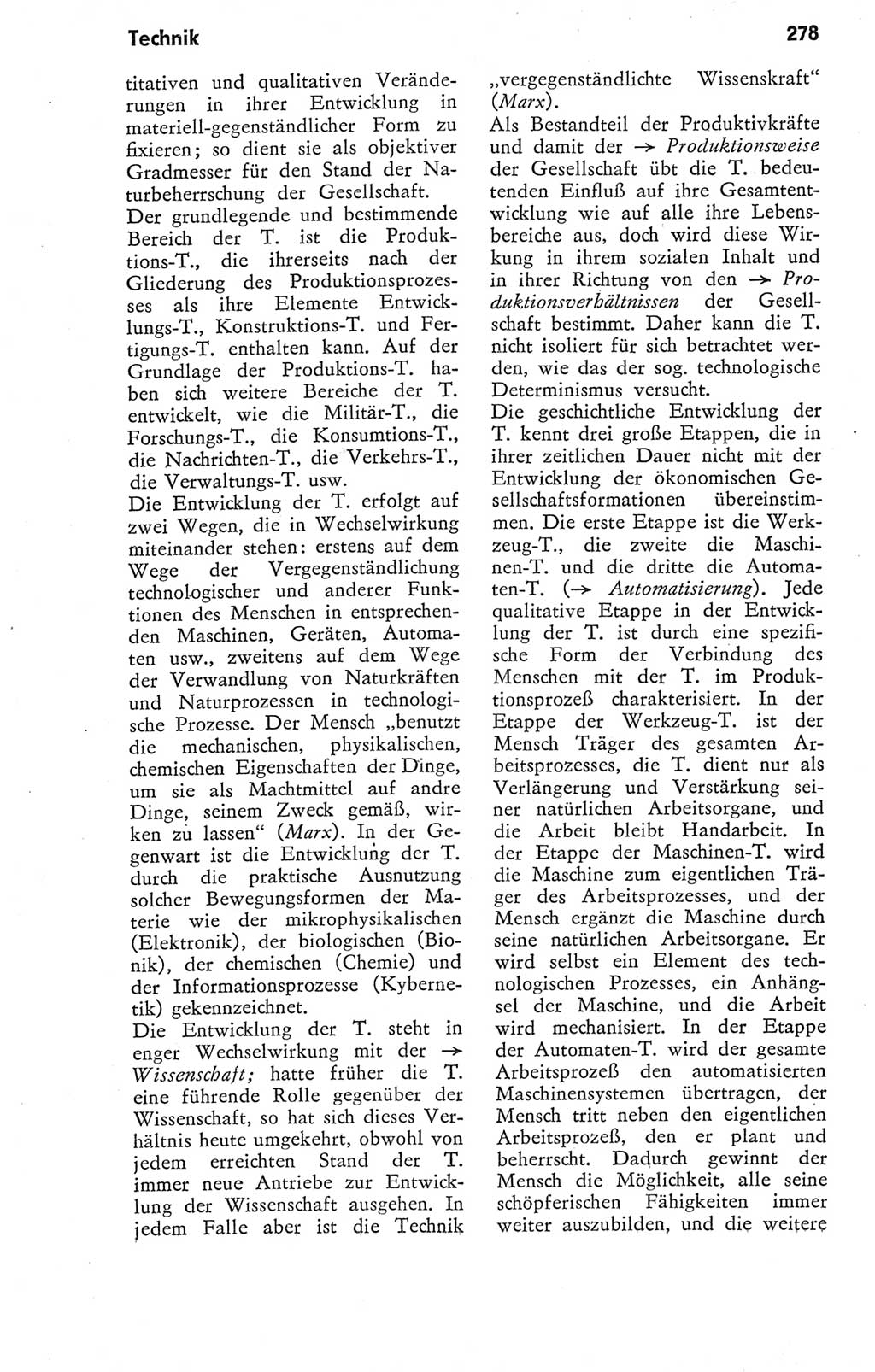 Kleines Wörterbuch der marxistisch-leninistischen Philosophie [Deutsche Demokratische Republik (DDR)] 1974, Seite 278 (Kl. Wb. ML Phil. DDR 1974, S. 278)