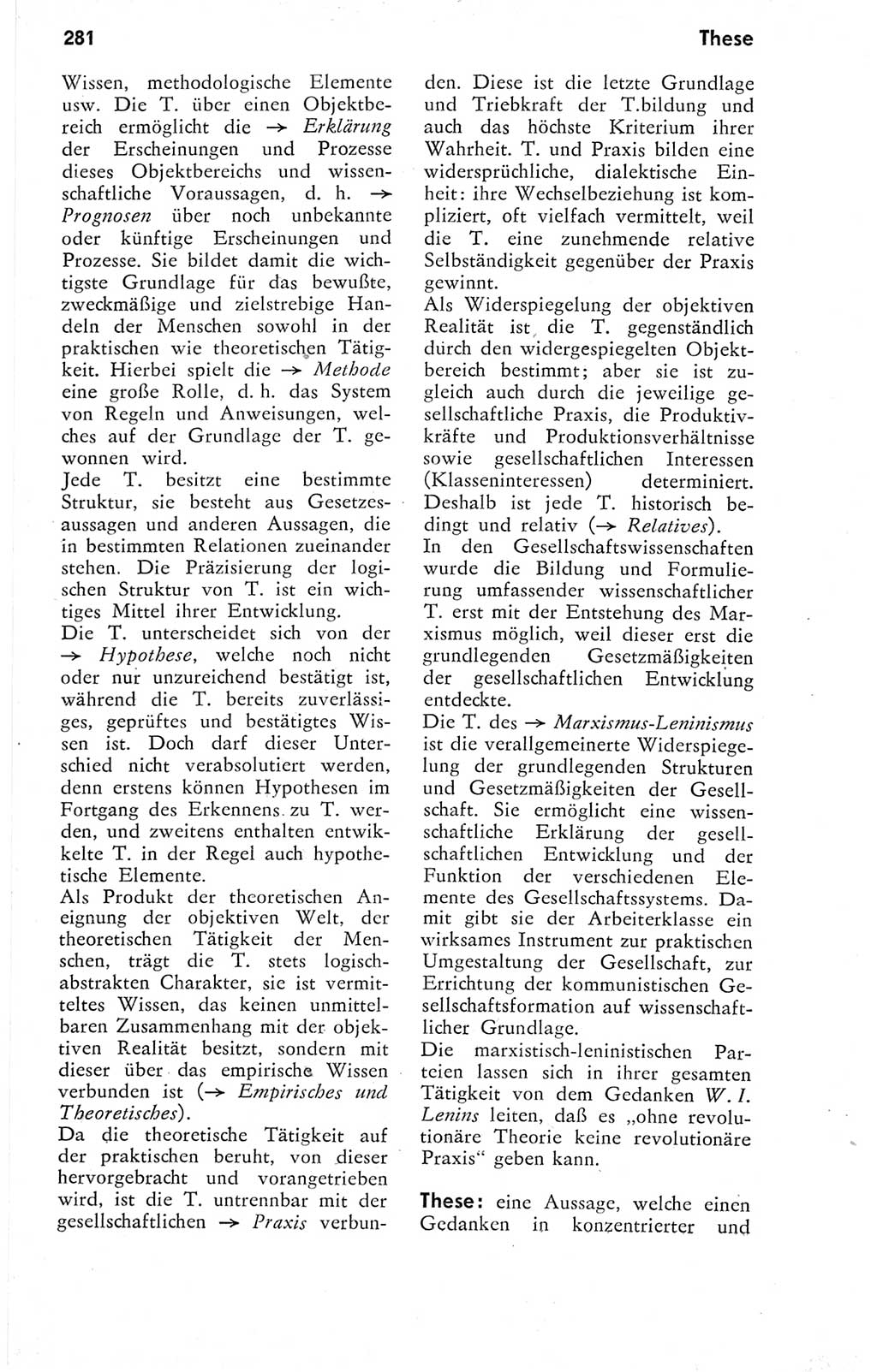 Kleines Wörterbuch der marxistisch-leninistischen Philosophie [Deutsche Demokratische Republik (DDR)] 1974, Seite 281 (Kl. Wb. ML Phil. DDR 1974, S. 281)