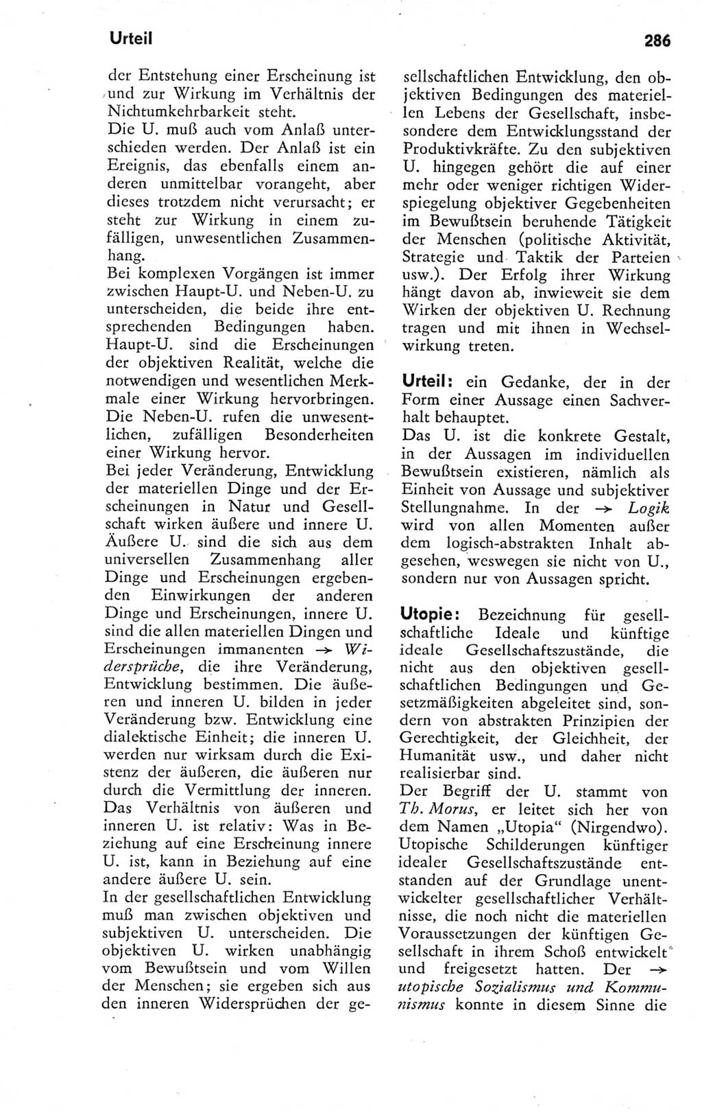 Kleines Wörterbuch der marxistisch-leninistischen Philosophie [Deutsche Demokratische Republik (DDR)] 1974, Seite 286 (Kl. Wb. ML Phil. DDR 1974, S. 286)