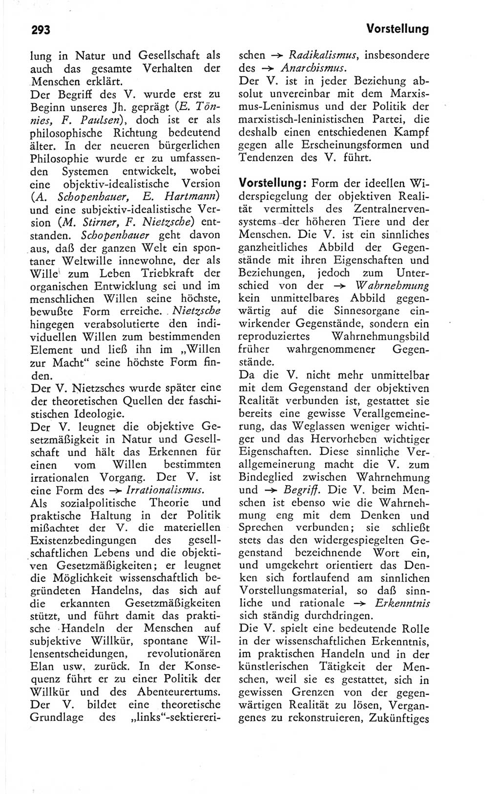 Kleines Wörterbuch der marxistisch-leninistischen Philosophie [Deutsche Demokratische Republik (DDR)] 1974, Seite 293 (Kl. Wb. ML Phil. DDR 1974, S. 293)