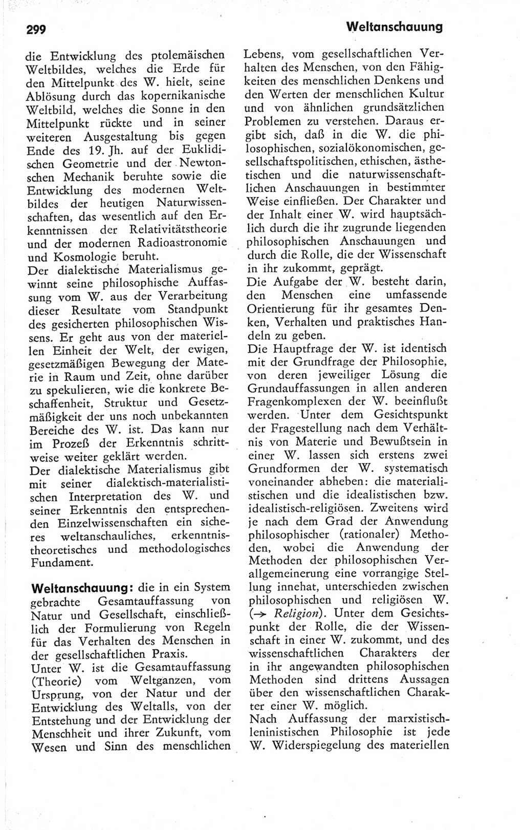 Kleines Wörterbuch der marxistisch-leninistischen Philosophie [Deutsche Demokratische Republik (DDR)] 1974, Seite 299 (Kl. Wb. ML Phil. DDR 1974, S. 299)