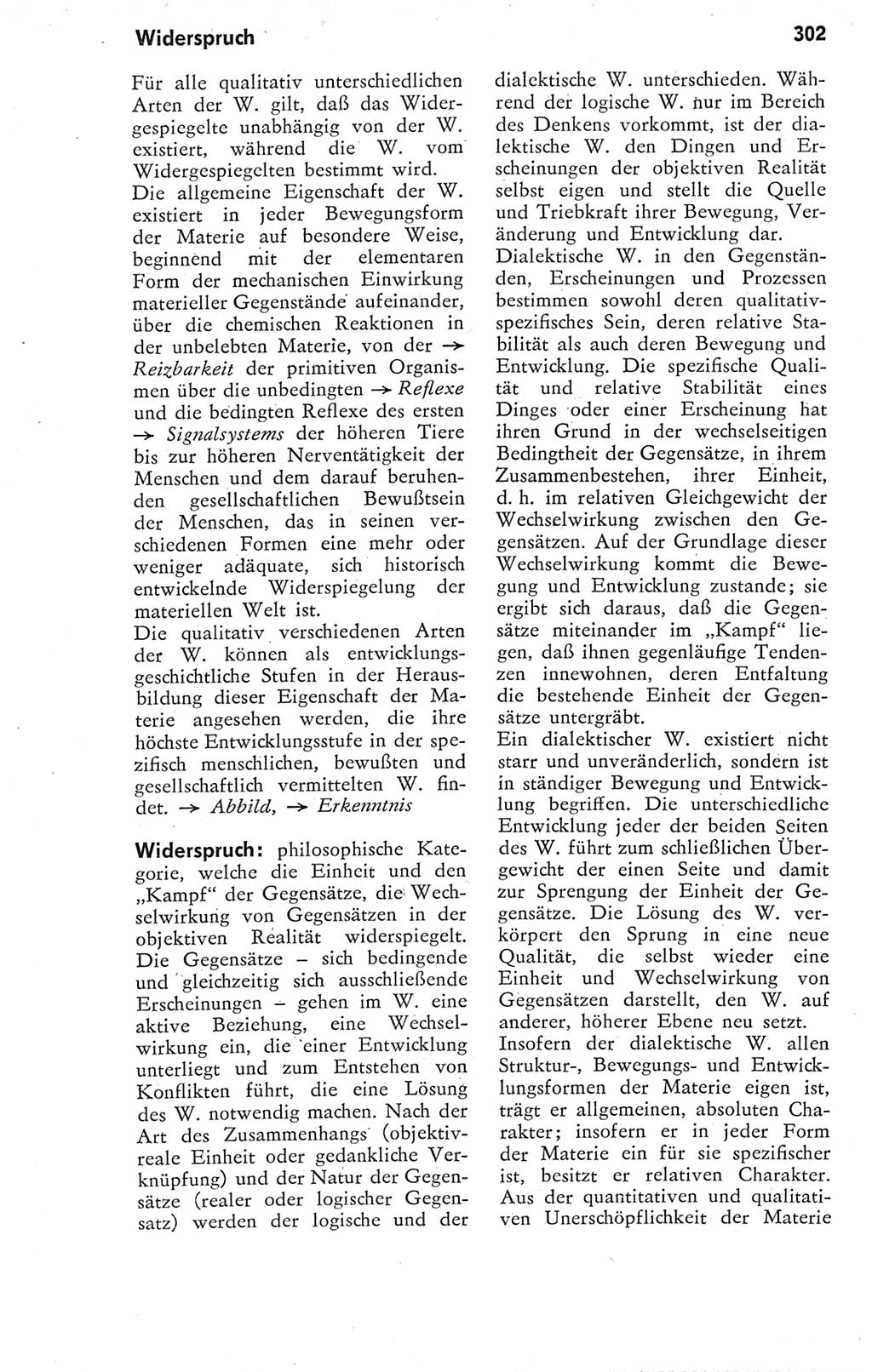 Kleines Wörterbuch der marxistisch-leninistischen Philosophie [Deutsche Demokratische Republik (DDR)] 1974, Seite 302 (Kl. Wb. ML Phil. DDR 1974, S. 302)