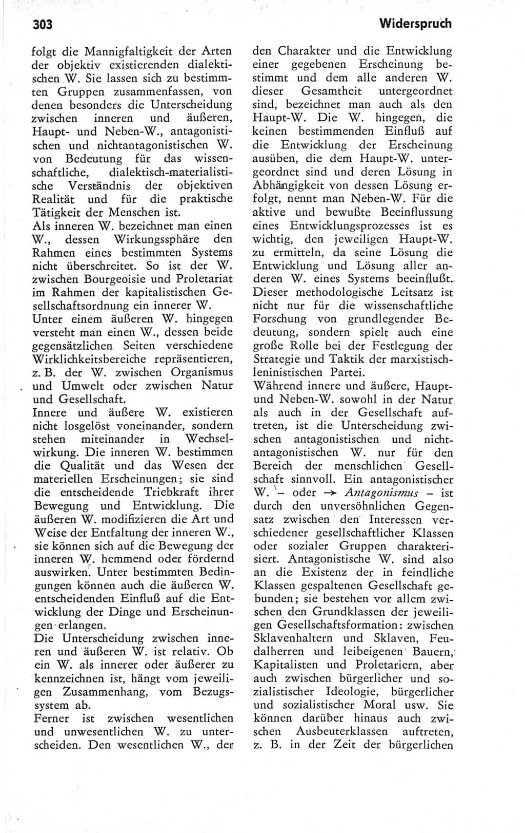 Kleines Wörterbuch der marxistisch-leninistischen Philosophie [Deutsche Demokratische Republik (DDR)] 1974, Seite 303 (Kl. Wb. ML Phil. DDR 1974, S. 303)