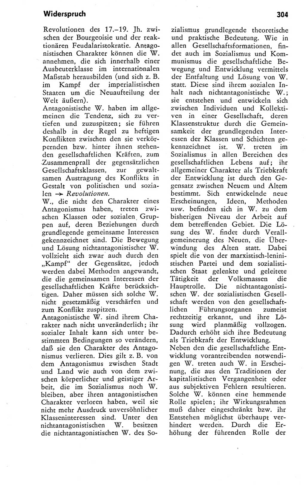 Kleines Wörterbuch der marxistisch-leninistischen Philosophie [Deutsche Demokratische Republik (DDR)] 1974, Seite 304 (Kl. Wb. ML Phil. DDR 1974, S. 304)