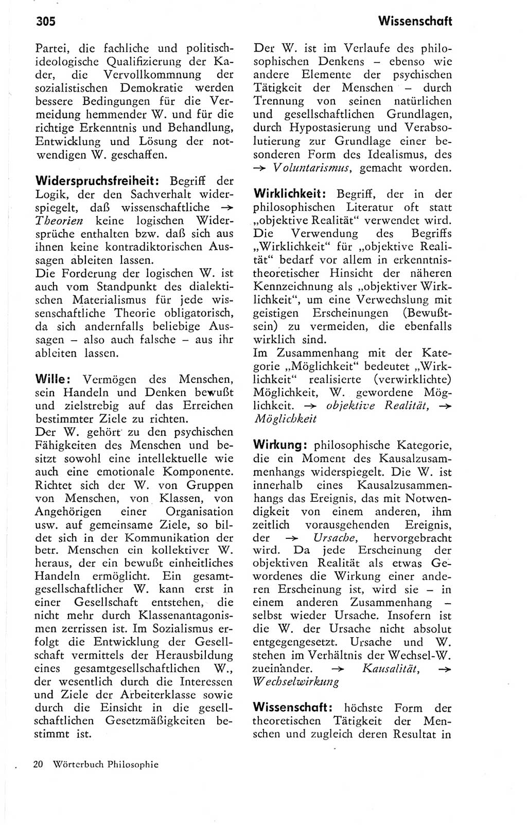 Kleines Wörterbuch der marxistisch-leninistischen Philosophie [Deutsche Demokratische Republik (DDR)] 1974, Seite 305 (Kl. Wb. ML Phil. DDR 1974, S. 305)