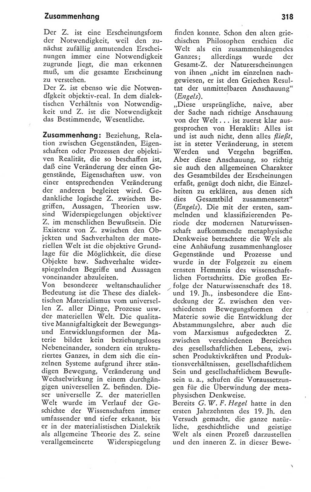 Kleines Wörterbuch der marxistisch-leninistischen Philosophie [Deutsche Demokratische Republik (DDR)] 1974, Seite 318 (Kl. Wb. ML Phil. DDR 1974, S. 318)