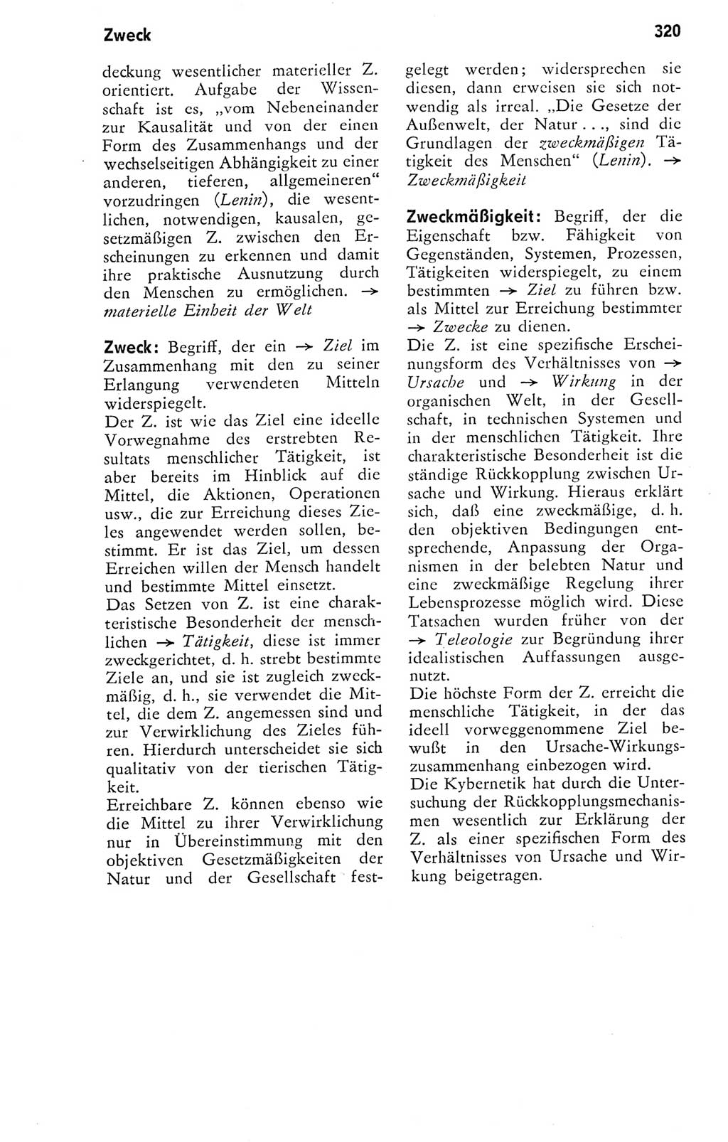 Kleines Wörterbuch der marxistisch-leninistischen Philosophie [Deutsche Demokratische Republik (DDR)] 1974, Seite 320 (Kl. Wb. ML Phil. DDR 1974, S. 320)