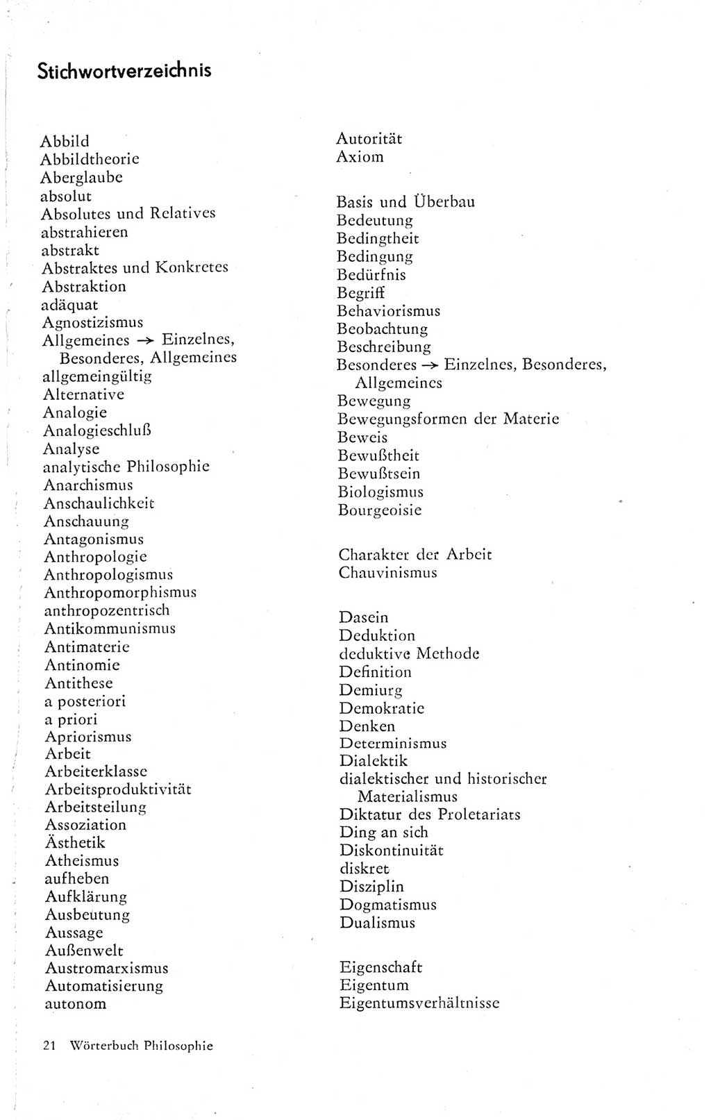 Kleines Wörterbuch der marxistisch-leninistischen Philosophie [Deutsche Demokratische Republik (DDR)] 1974, Seite 321 (Kl. Wb. ML Phil. DDR 1974, S. 321)