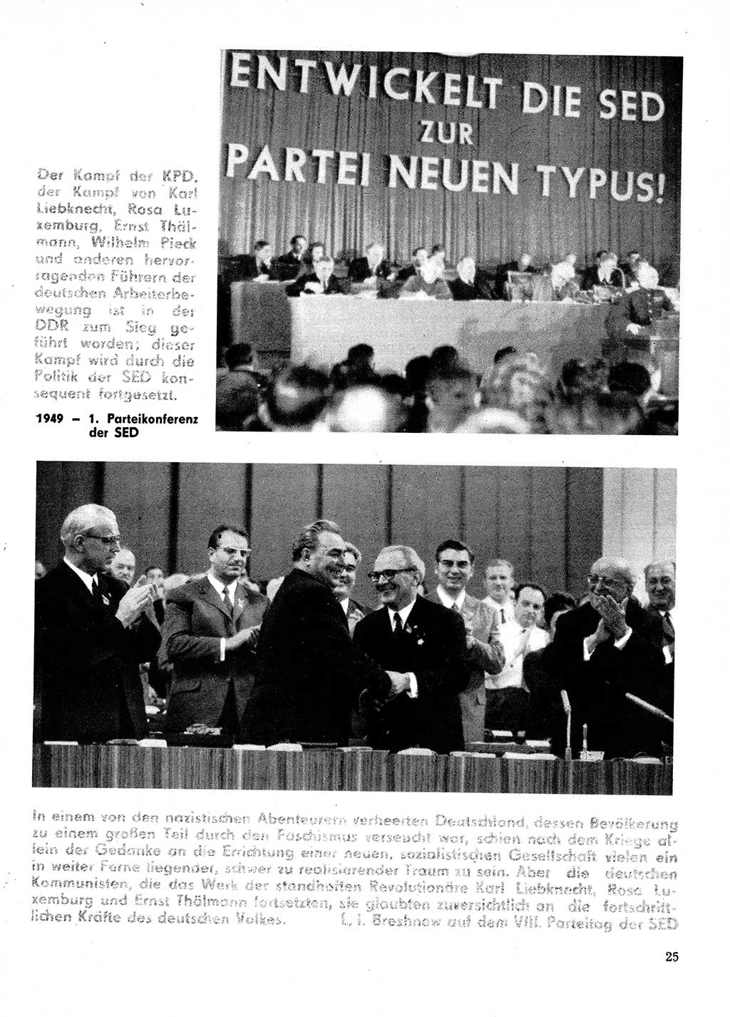 Neuer Weg (NW), Organ des Zentralkomitees (ZK) der SED (Sozialistische Einheitspartei Deutschlands) für Fragen des Parteilebens, 29. Jahrgang [Deutsche Demokratische Republik (DDR)] 1974, Seite 25 (NW ZK SED DDR 1974, S. 25)