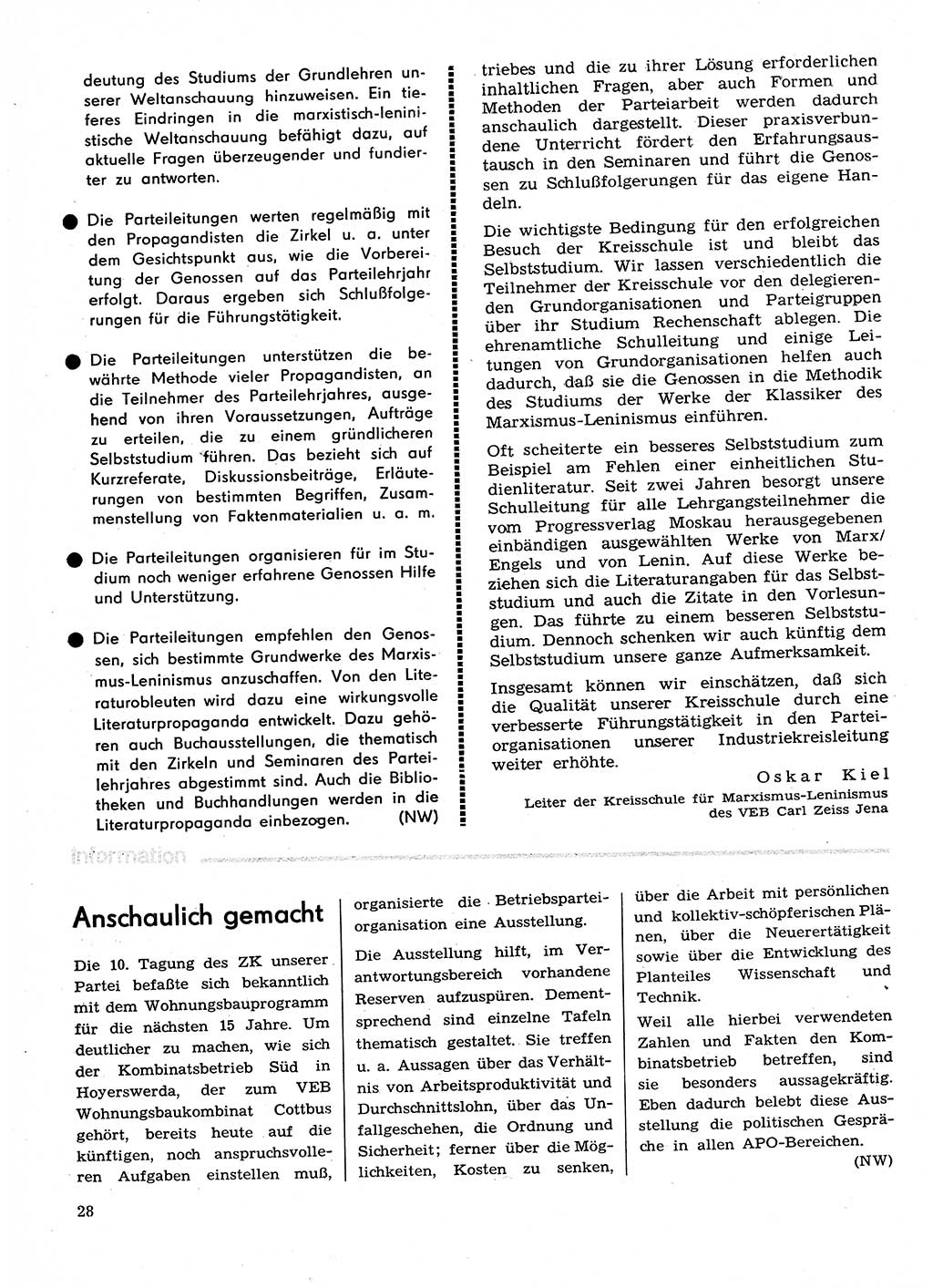 Neuer Weg (NW), Organ des Zentralkomitees (ZK) der SED (Sozialistische Einheitspartei Deutschlands) für Fragen des Parteilebens, 29. Jahrgang [Deutsche Demokratische Republik (DDR)] 1974, Seite 28 (NW ZK SED DDR 1974, S. 28)
