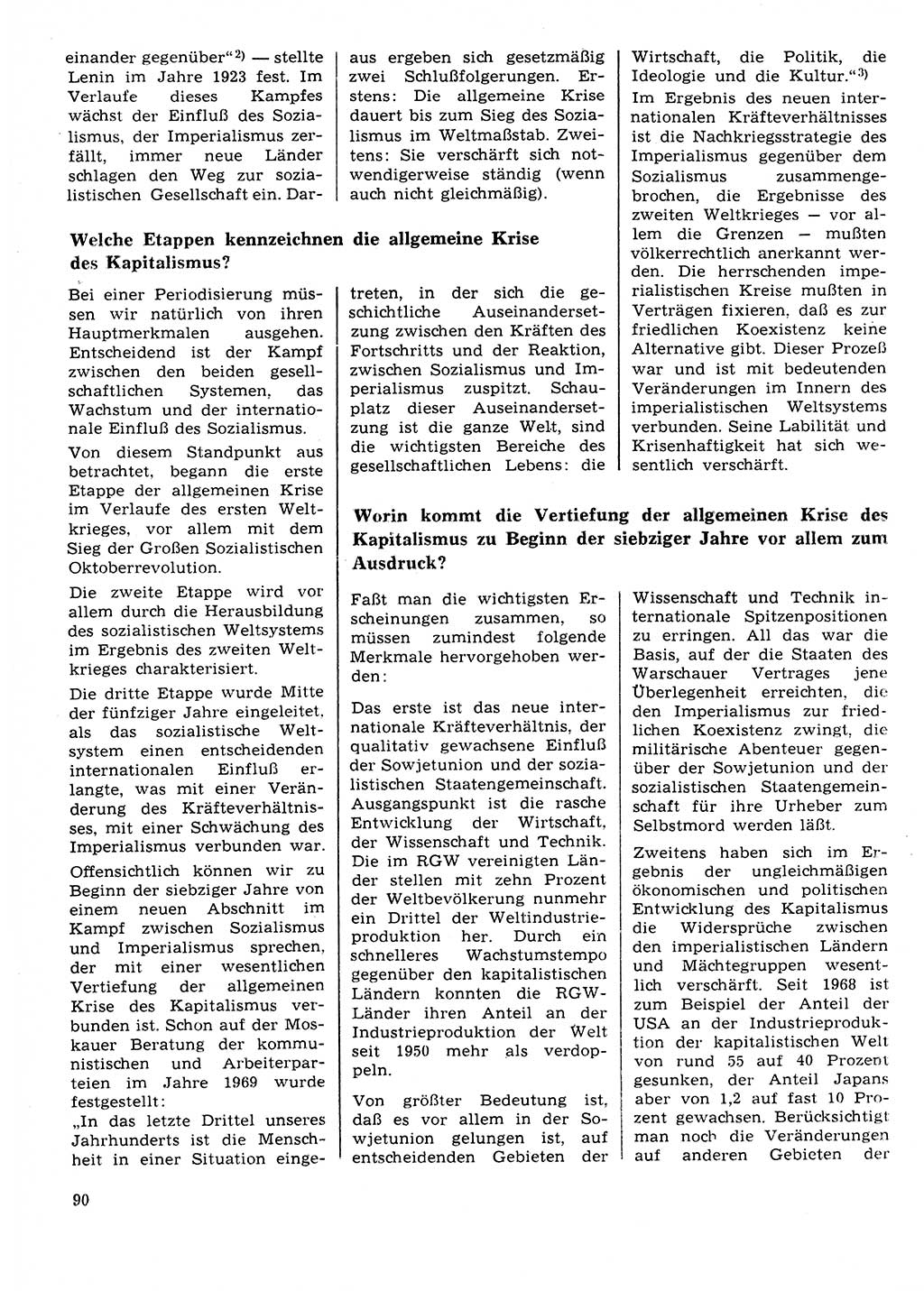 Neuer Weg (NW), Organ des Zentralkomitees (ZK) der SED (Sozialistische Einheitspartei Deutschlands) für Fragen des Parteilebens, 29. Jahrgang [Deutsche Demokratische Republik (DDR)] 1974, Seite 90 (NW ZK SED DDR 1974, S. 90)