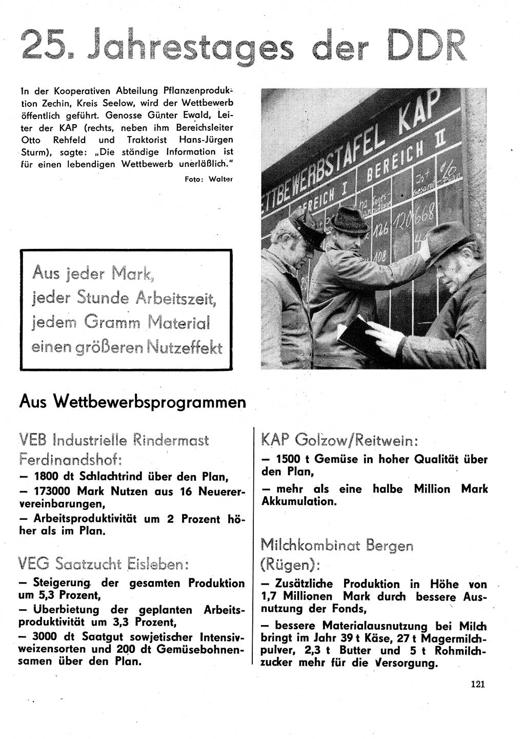 Neuer Weg (NW), Organ des Zentralkomitees (ZK) der SED (Sozialistische Einheitspartei Deutschlands) für Fragen des Parteilebens, 29. Jahrgang [Deutsche Demokratische Republik (DDR)] 1974, Seite 121 (NW ZK SED DDR 1974, S. 121)